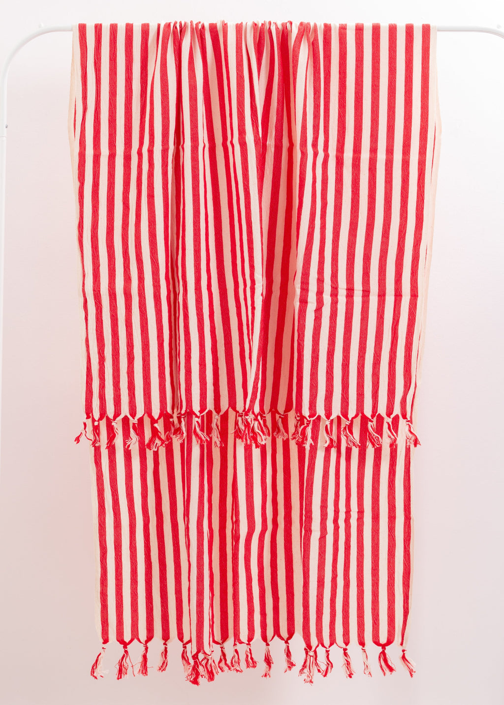 Girit Red Cotton Linen Towel Eastern Woven