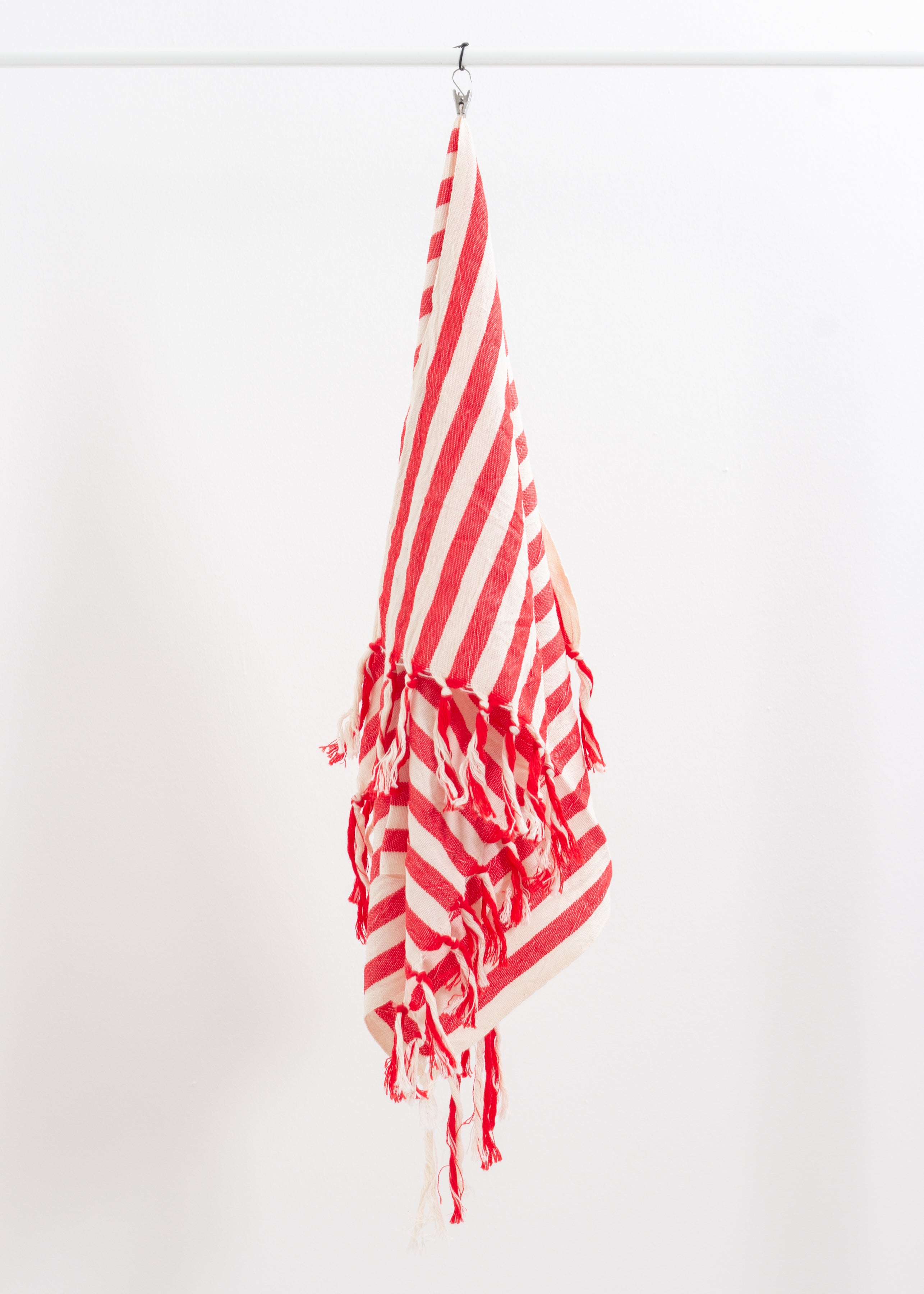 Girit Red Cotton Linen Towel Eastern Woven