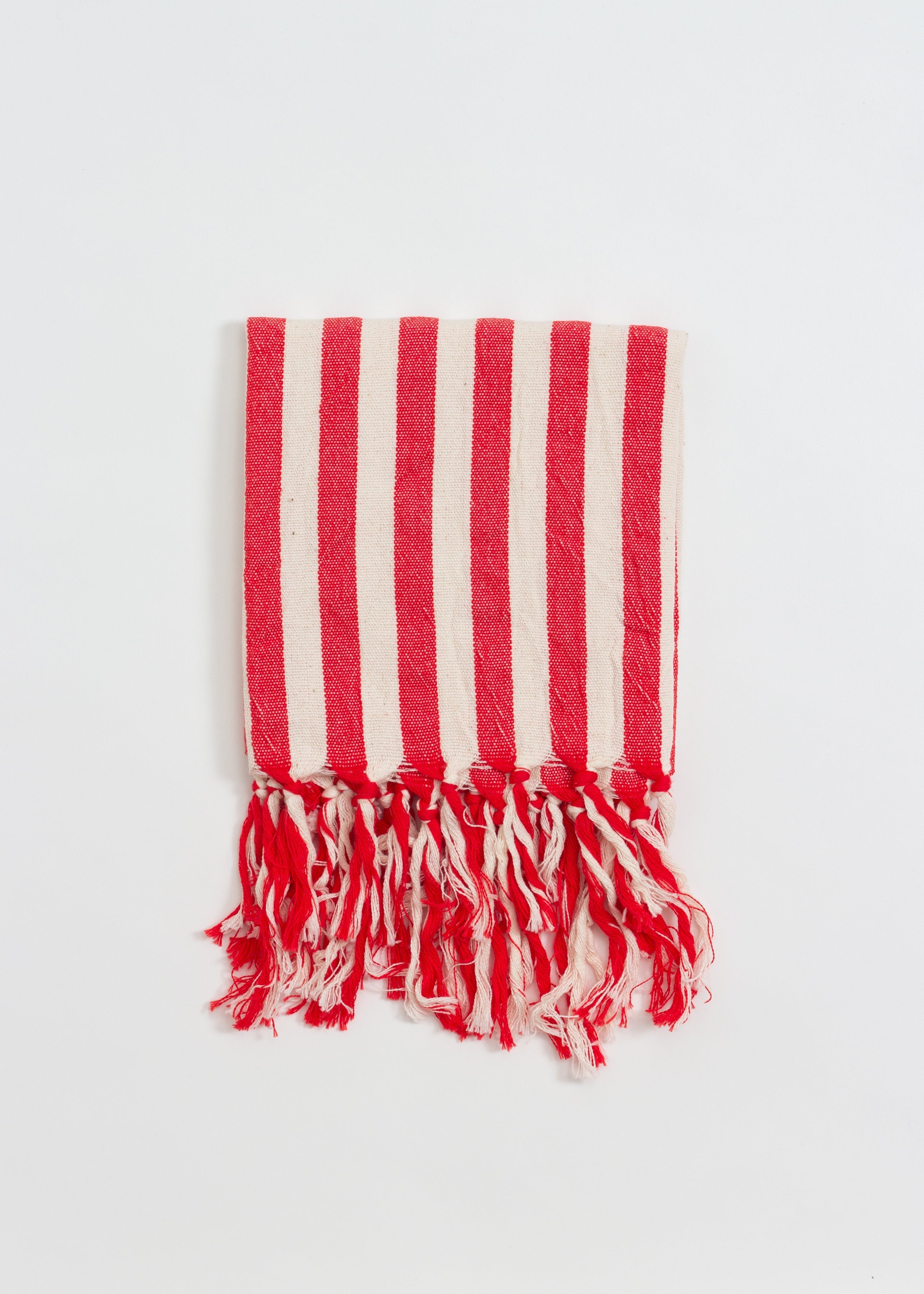 Girit Red Cotton Linen Towel Eastern Woven