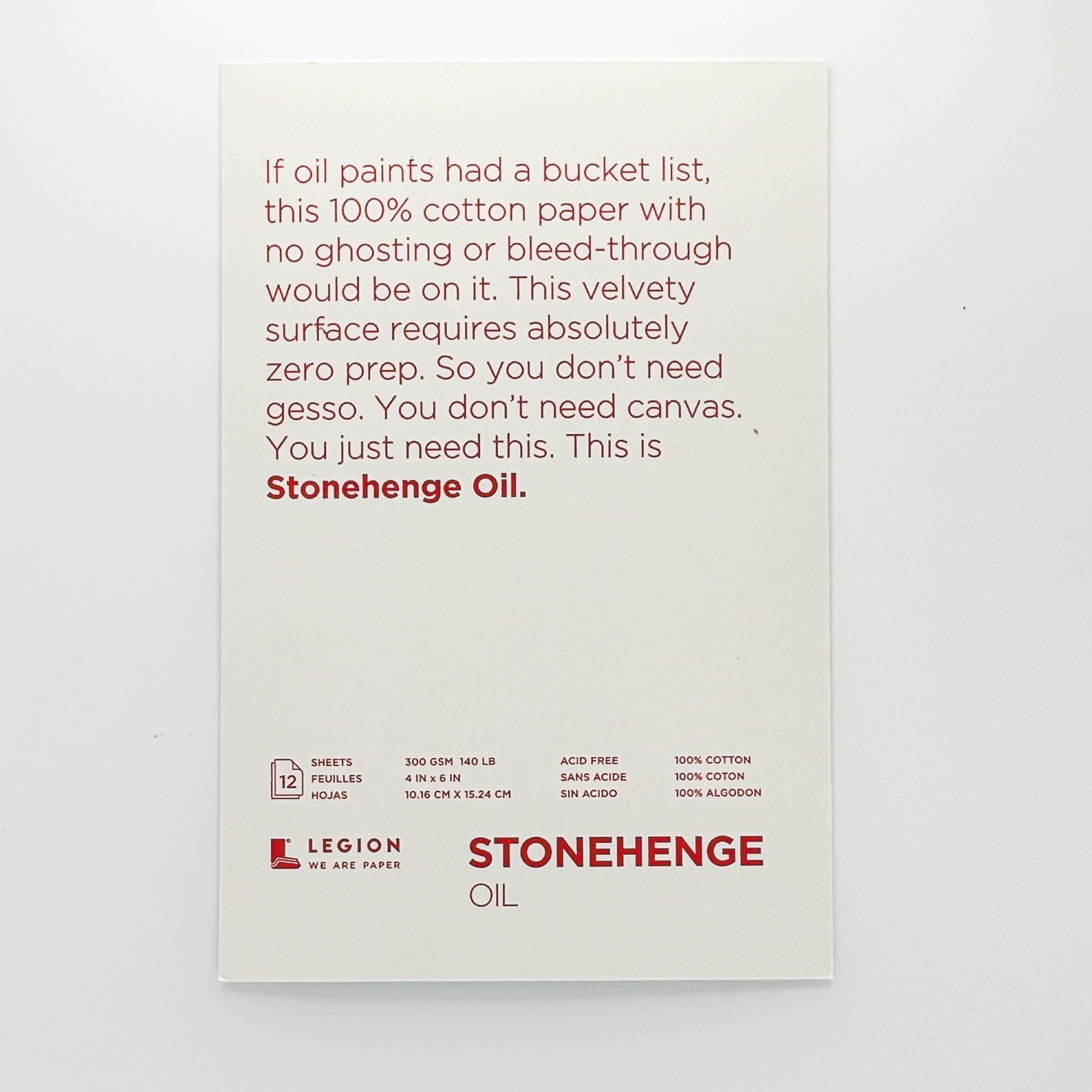 Stonehenge Artist Oil Paper Pad, White 4x6 (12 Sheets) ShopSketchBox