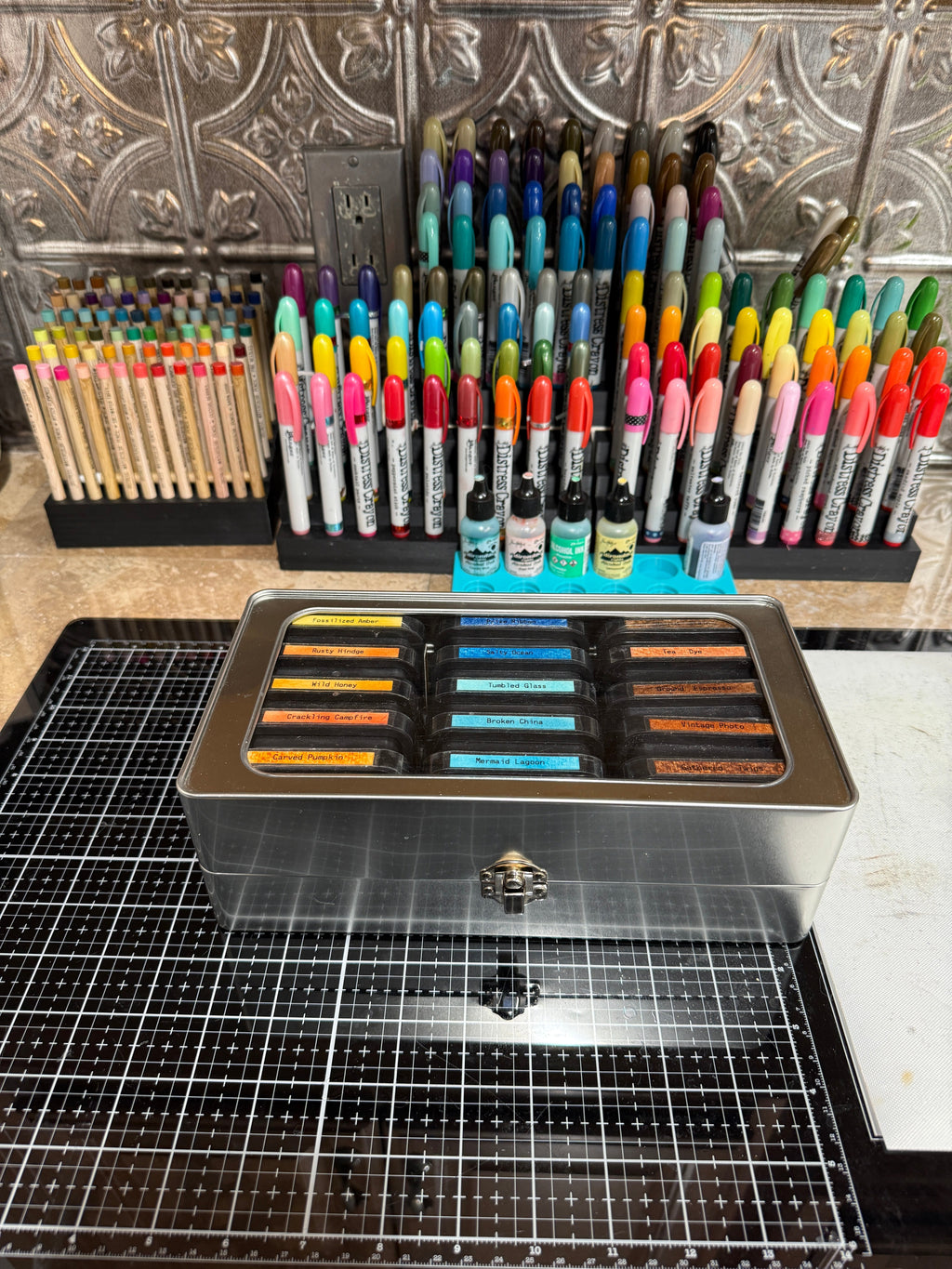 Distress Oxide Ink Pad Tin Insert, Replacement for Tim Holtz, Holds 12 Pads, Made to Order in 10 Colors Y-Axis Printing LLC