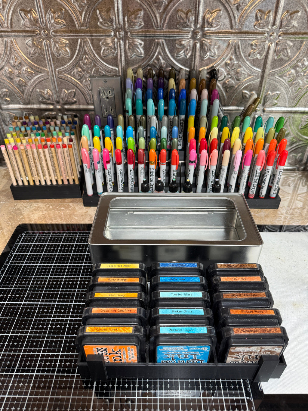 Distress Oxide Ink Pad Tin Insert, Replacement for Tim Holtz, Holds 12 Pads, Made to Order in 10 Colors Y-Axis Printing LLC
