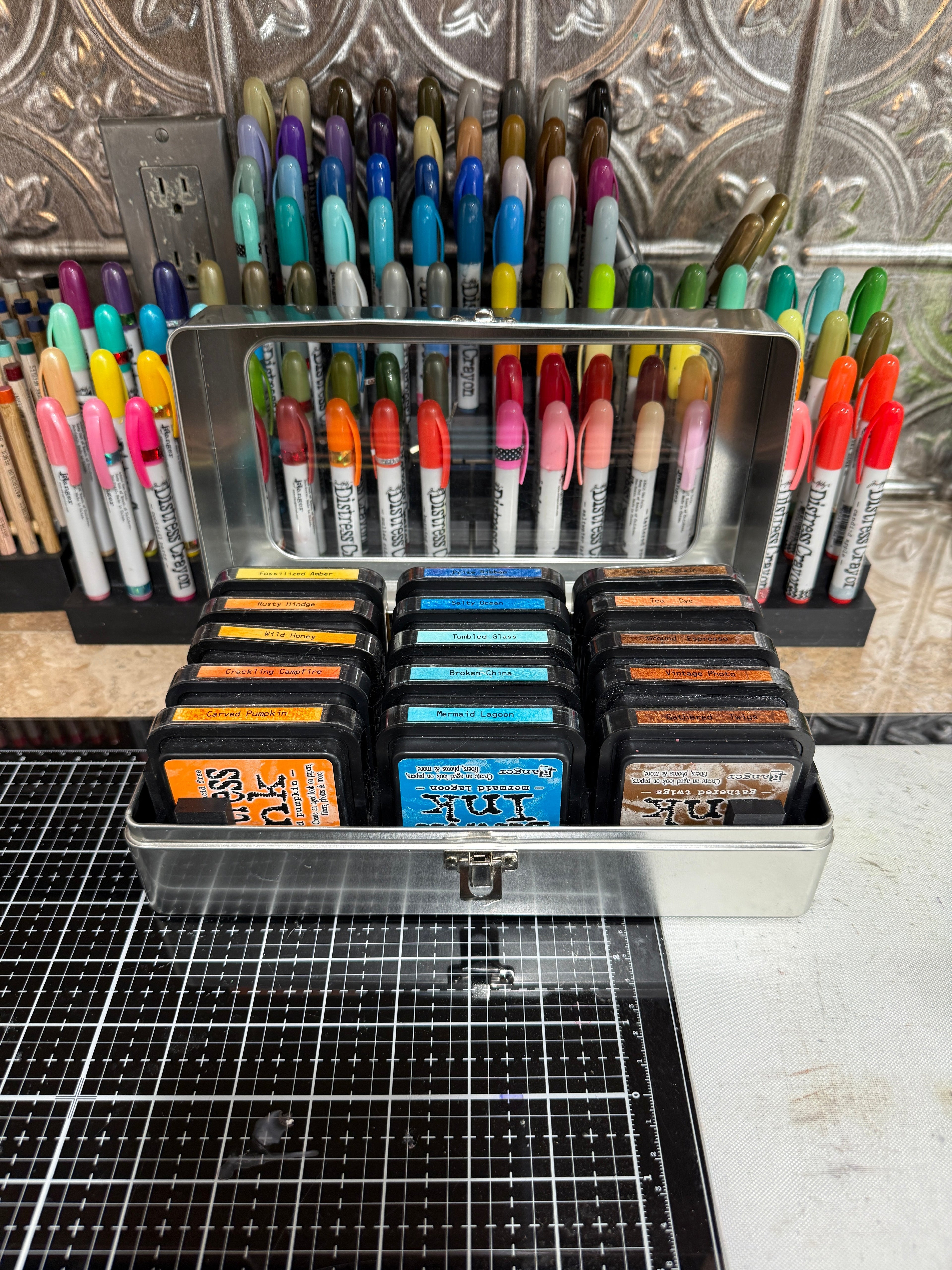 Distress Oxide Ink Pad Tin Insert, Replacement for Tim Holtz, Holds 12 Pads, Made to Order in 10 Colors Y-Axis Printing LLC