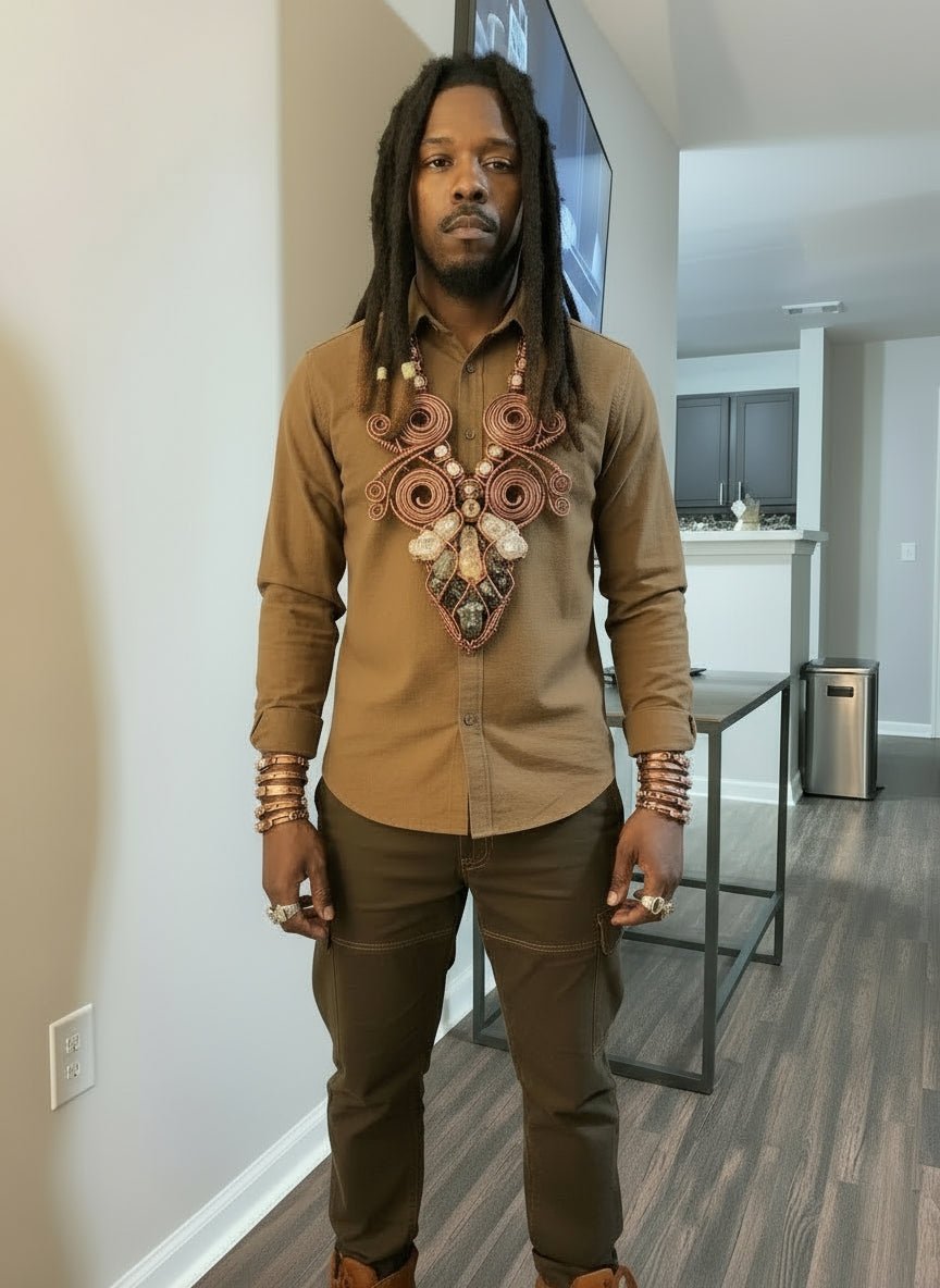 Chunky Wire Wrapped Emperor Body Necklace For Men The Vibez Shop