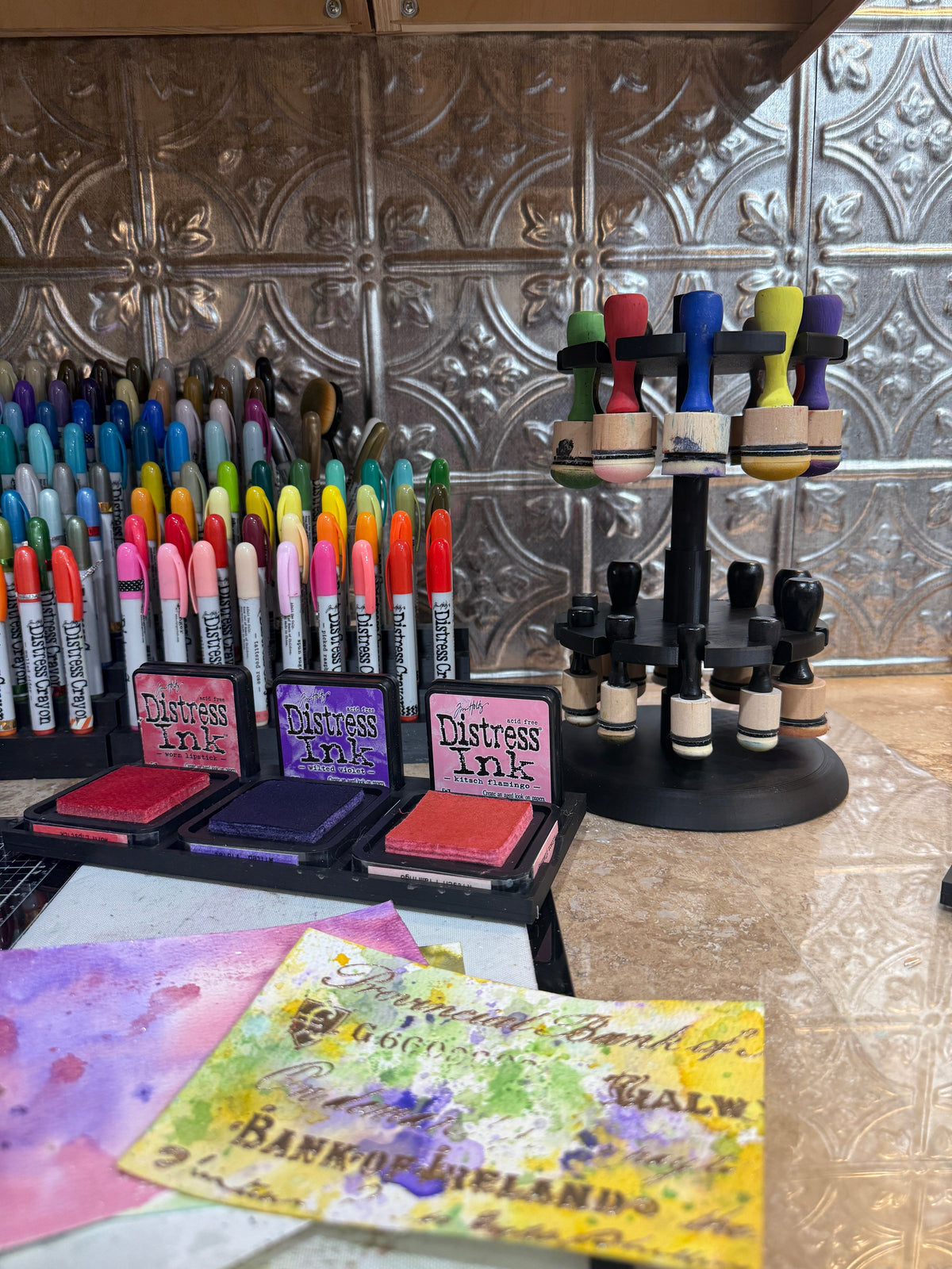 Alcohol Ink Applicator Tool Carousel, Holds 10 or 20 Applicators, Made to Order in 10 Colors Y-Axis Printing LLC