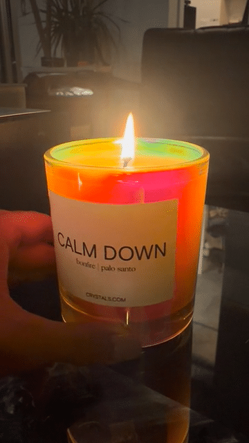 CALM DOWN Candle CRYSTALS.COM