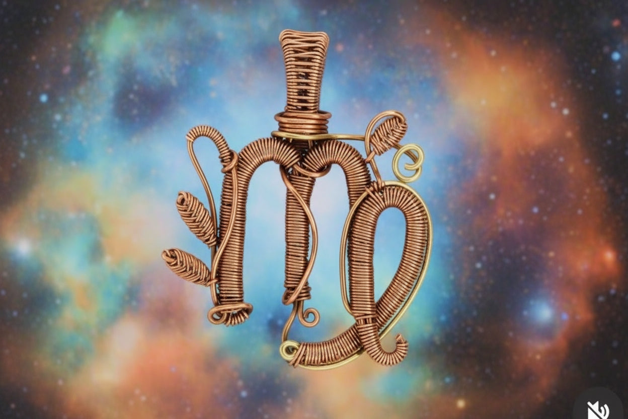 Customize Your Pure Copper Wire Wrapped Zodiac / Horoscope Sign Necklace The Vibez Shop