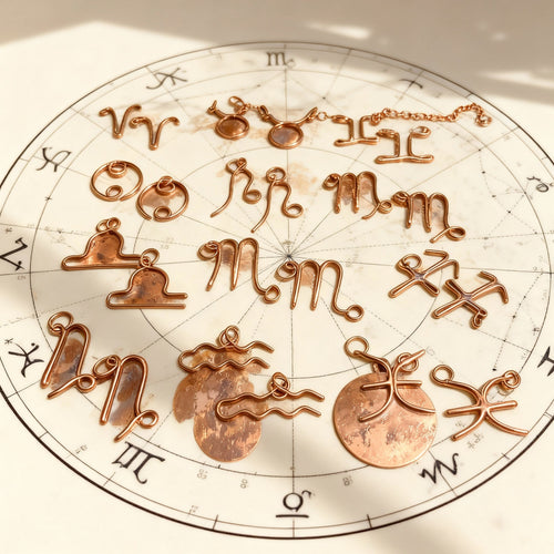 Custom Wire Wrapped Zodiac Charm Necklace With Custom Copper Chain The Vibez Shop