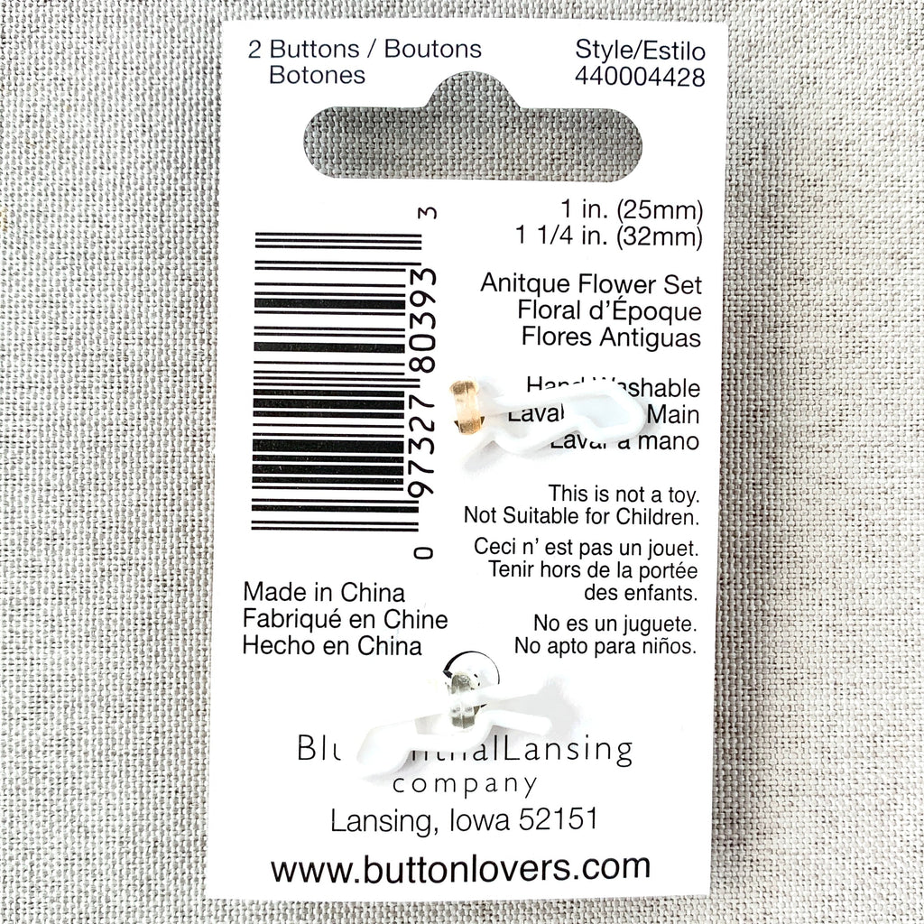 4428 Antique Flower - Collectors Buttons - 1 Hole Shank Buttons - 25mm 32mm - Orange Yellow The Attic Exchange