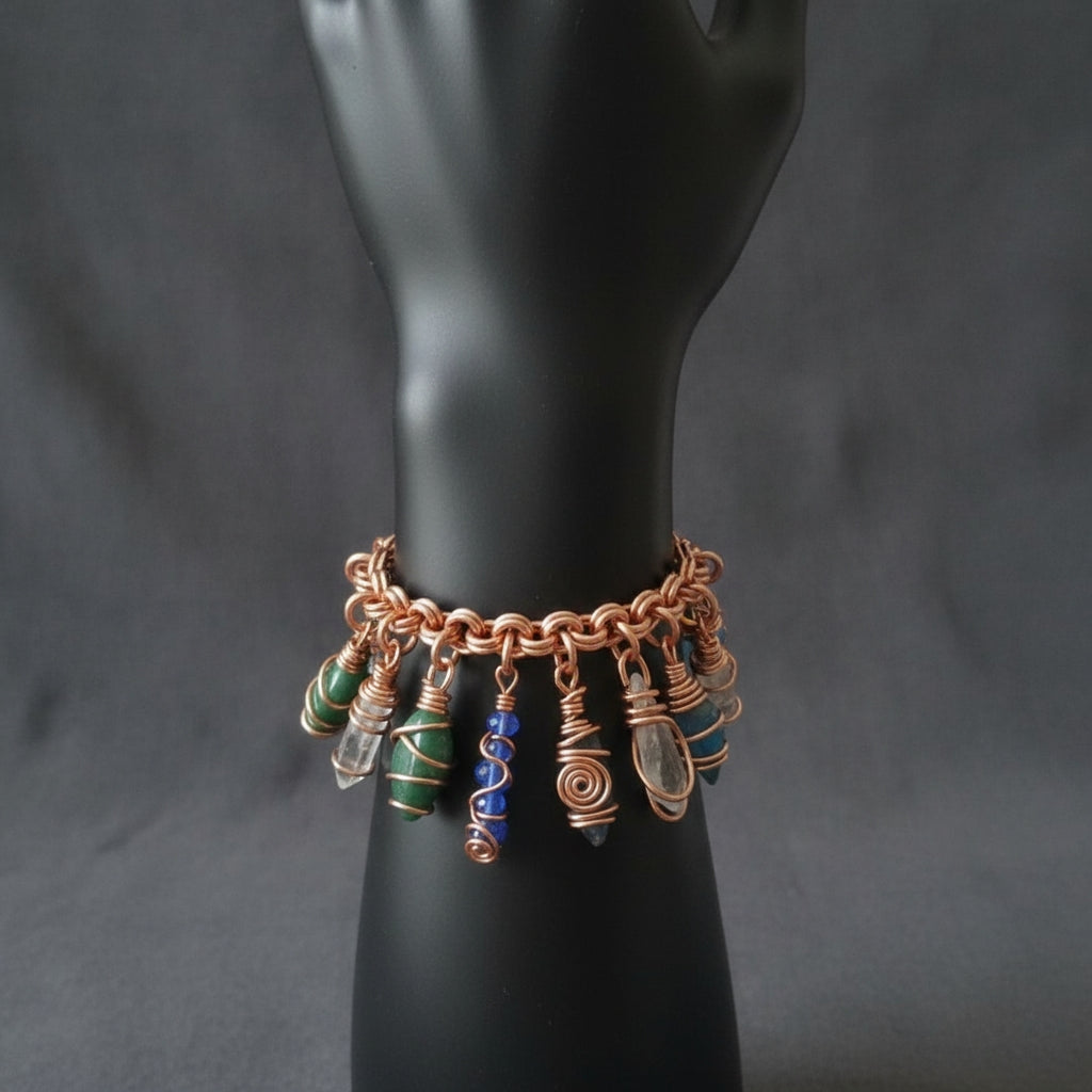 2 Energy Wire Wrapped Crystal Charm Bracelets The Vibez Shop