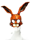 In Stock - Geometric Bunny Leather Mask in Sienna Rockwell Masks
