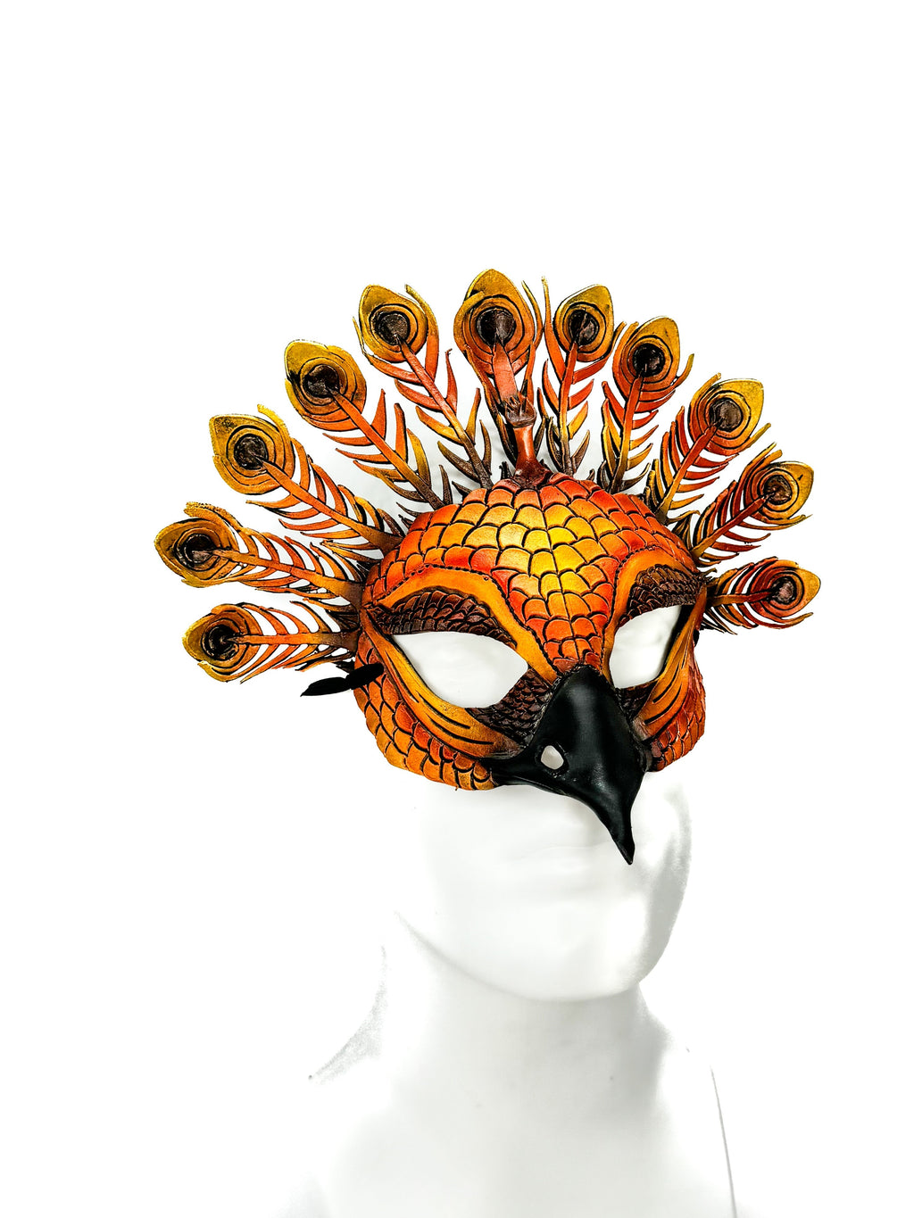 Sienna Peacock Handmade Genuine Leather Mask Rockwell Masks