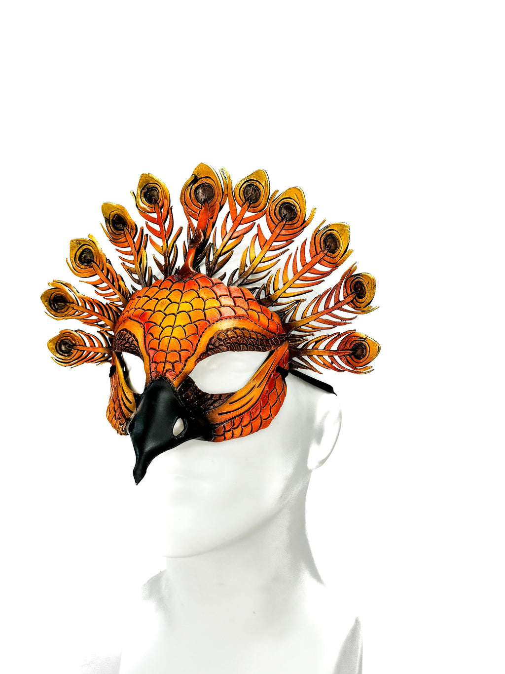 Sienna Peacock Handmade Genuine Leather Mask Rockwell Masks