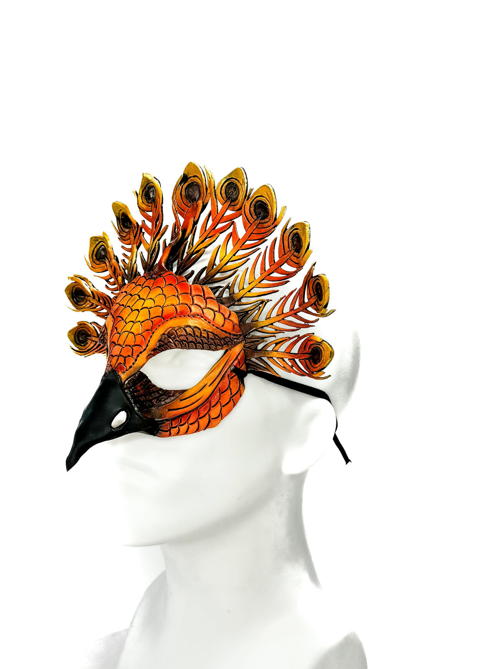 Sienna Peacock Handmade Genuine Leather Mask Rockwell Masks