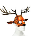 Geometric Deer Genuine Leather Mask In Sienna Rockwell Masks