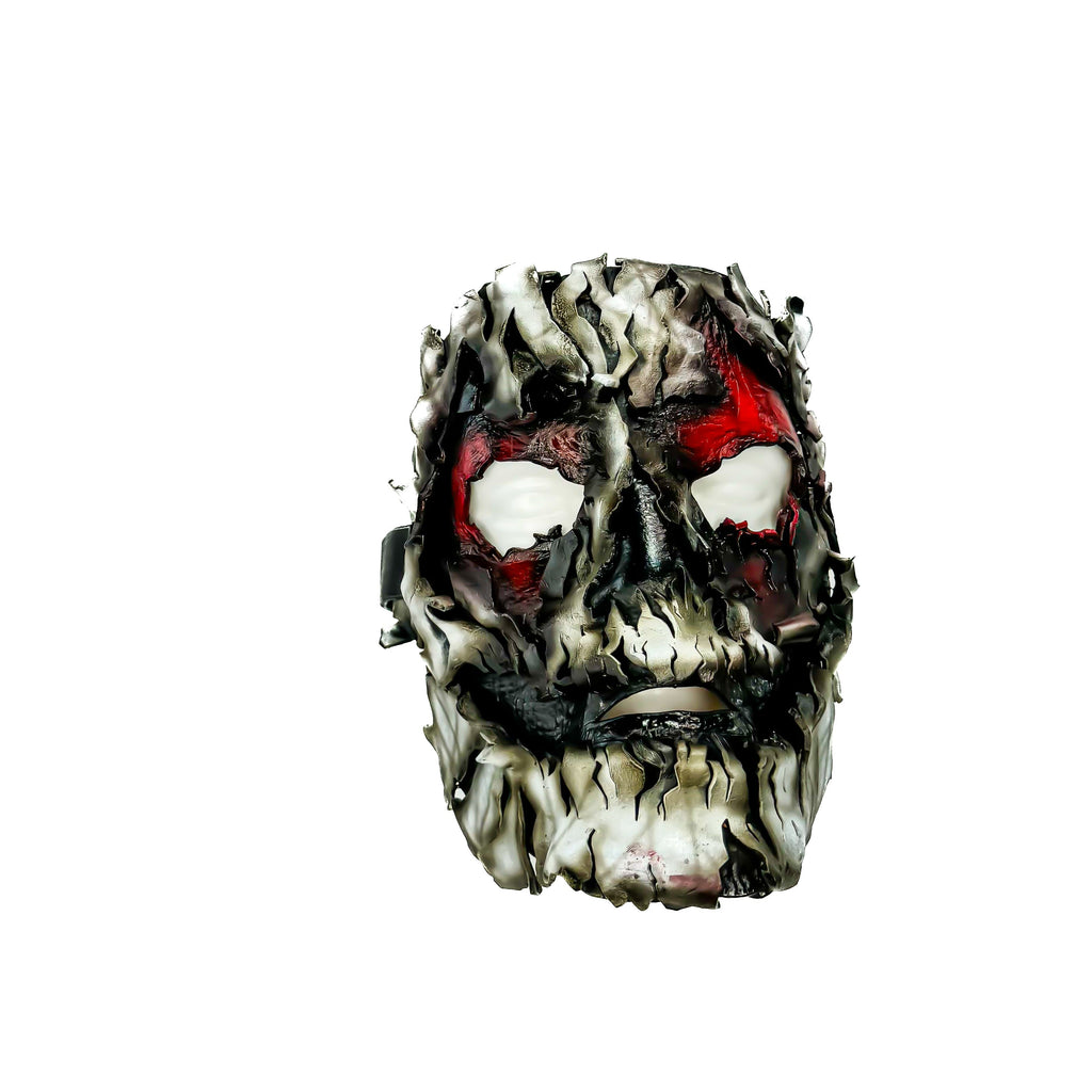 Genuine Leather Mask - Shattered Clown - Thick Straps w Velcro Included - Wide Mouth Edition Rockwell Masks