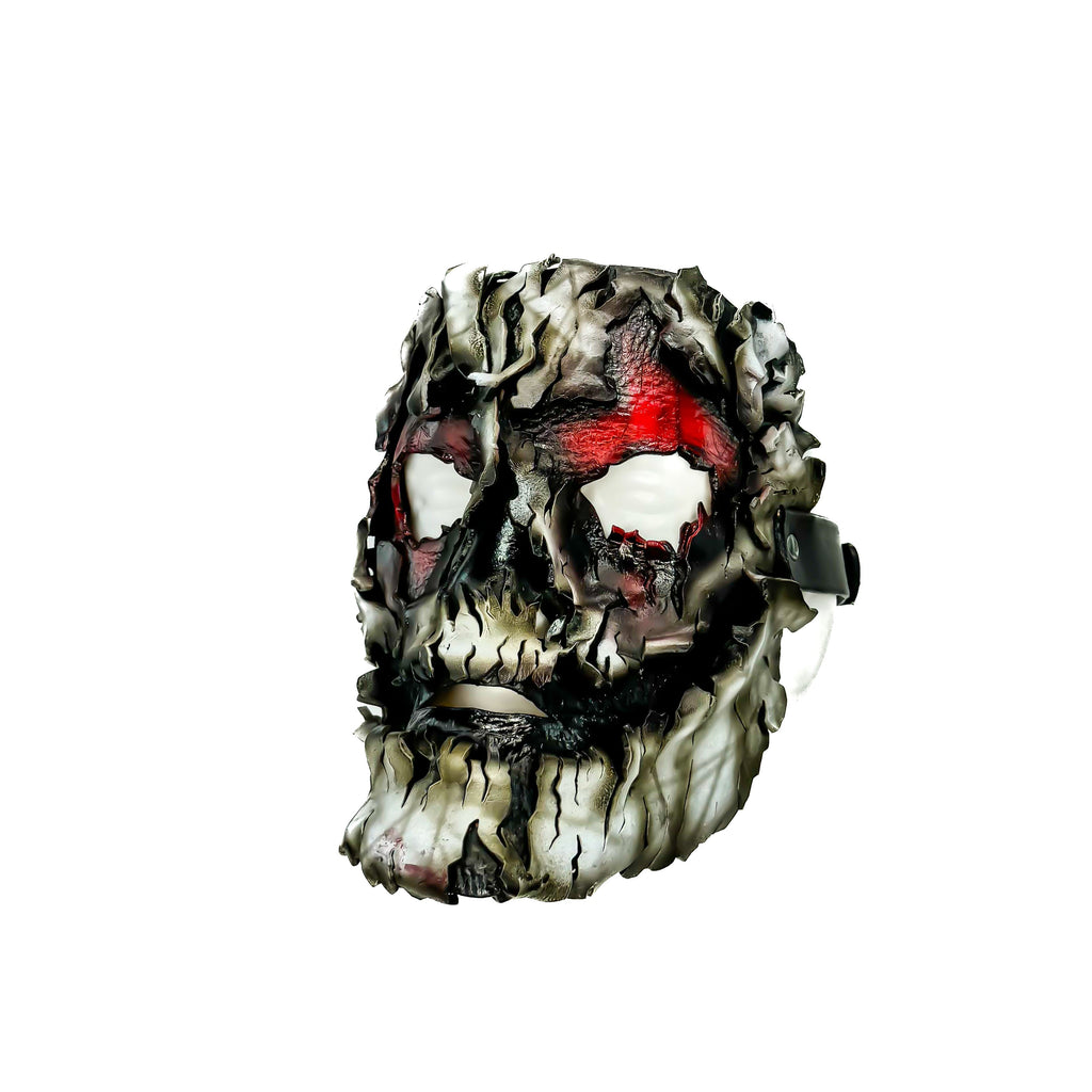 Genuine Leather Mask - Shattered Clown - Thick Straps w Velcro Included - Wide Mouth Edition Rockwell Masks