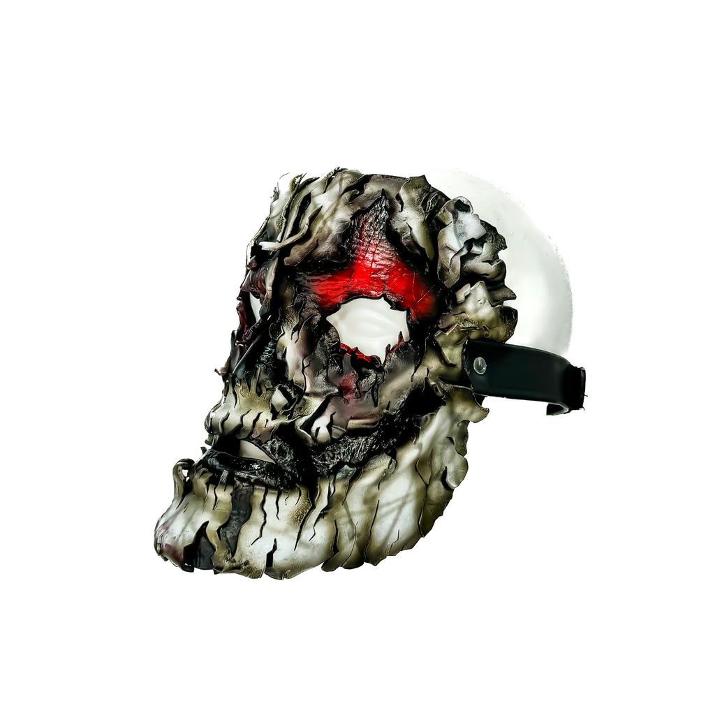 Genuine Leather Mask - Shattered Clown - Thick Straps w Velcro Included - Wide Mouth Edition Rockwell Masks