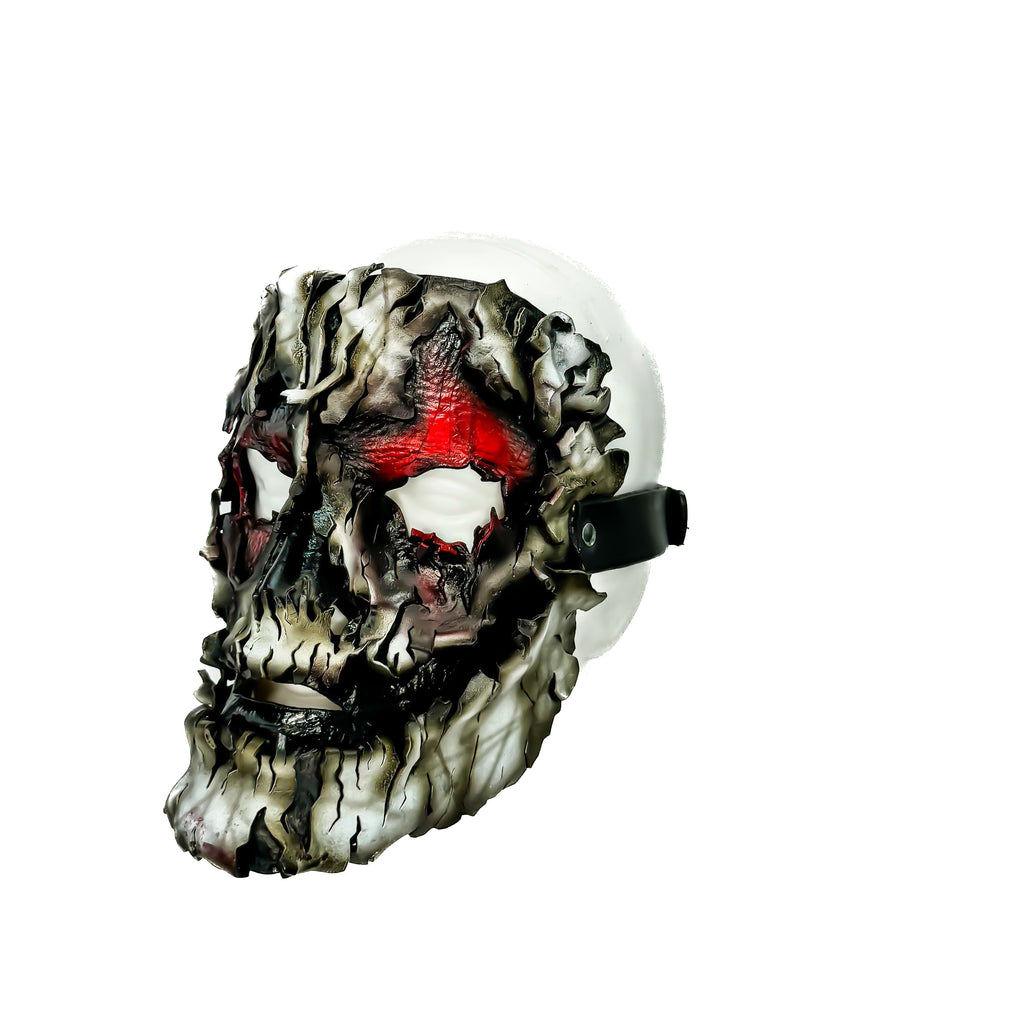 Genuine Leather Mask - Shattered Clown - Thick Straps w Velcro Included - Wide Mouth Edition Rockwell Masks