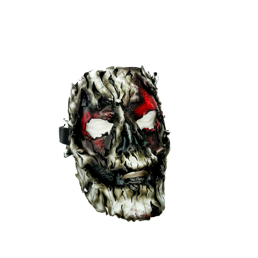 Genuine Leather Mask - Shattered Clown - Thick Straps w Velcro Included - Wide Mouth Edition Rockwell Masks