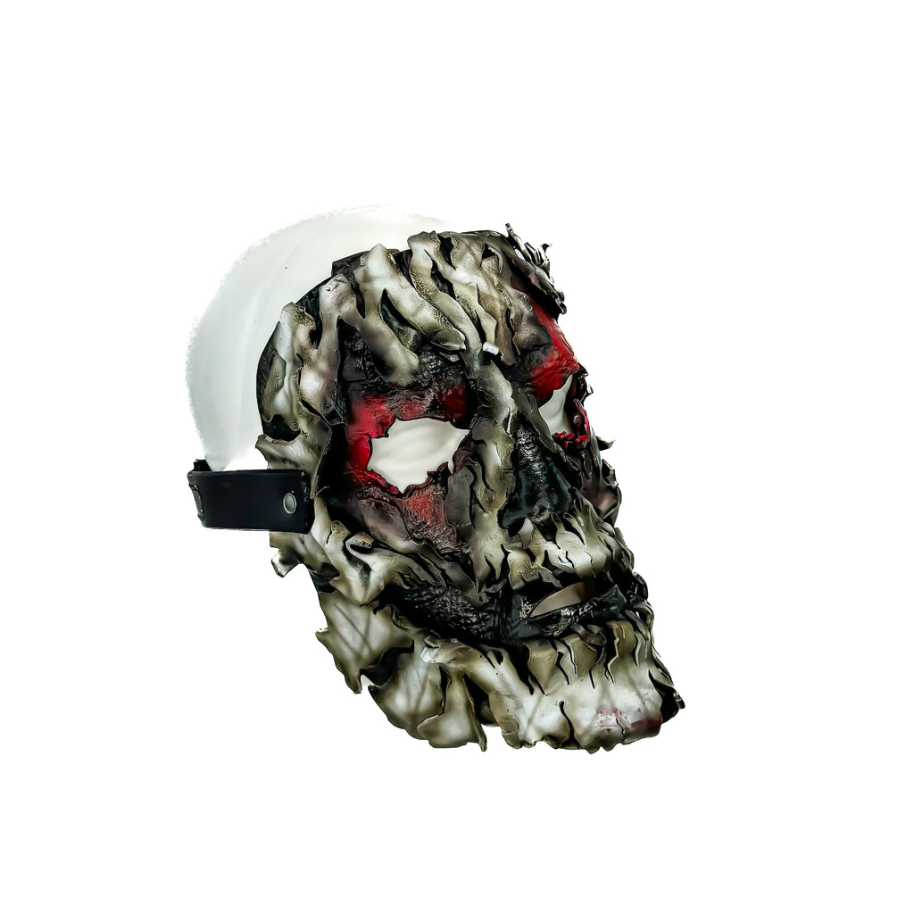 Genuine Leather Mask - Shattered Clown - Thick Straps w Velcro Included - Wide Mouth Edition Rockwell Masks