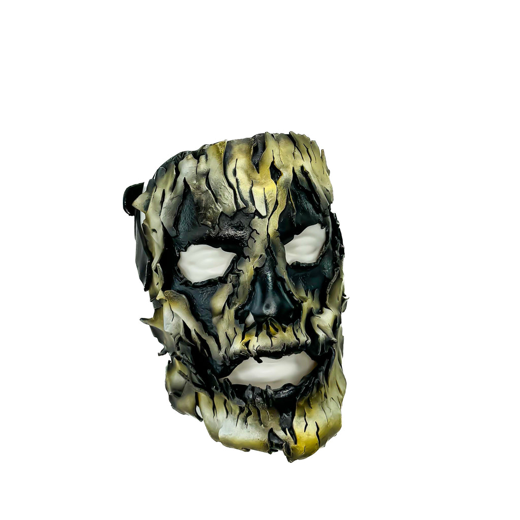 Genuine Leather Mask - Shattered Clown - Thick Straps w Velcro Included - Wide Mouth Edition Rockwell Masks