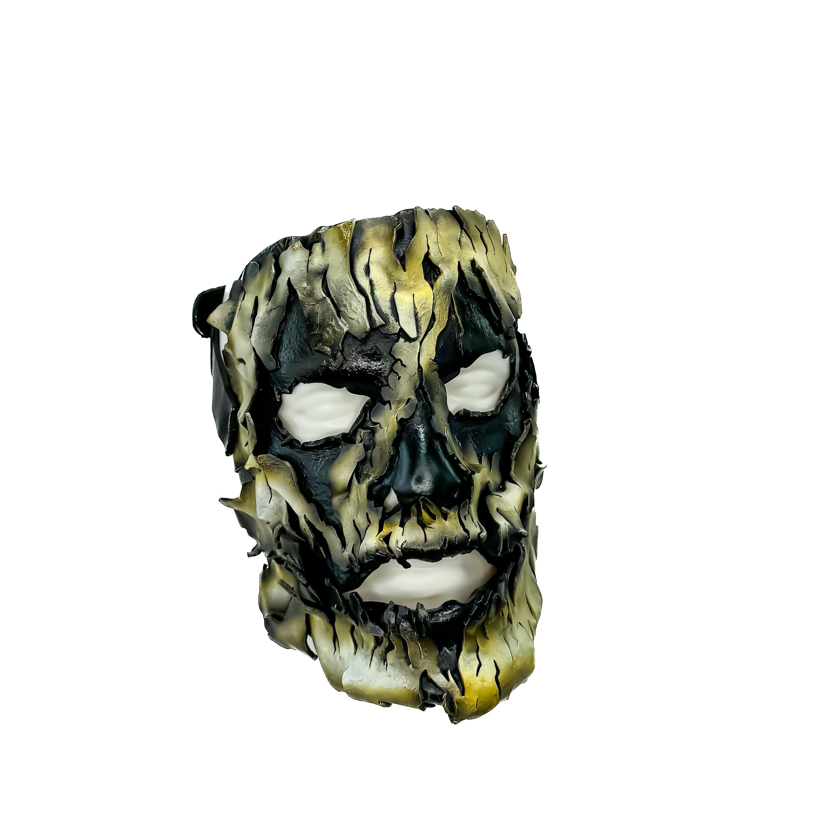 Genuine Leather Mask - Shattered Clown - Thick Straps w Velcro Included - Wide Mouth Edition Rockwell Masks