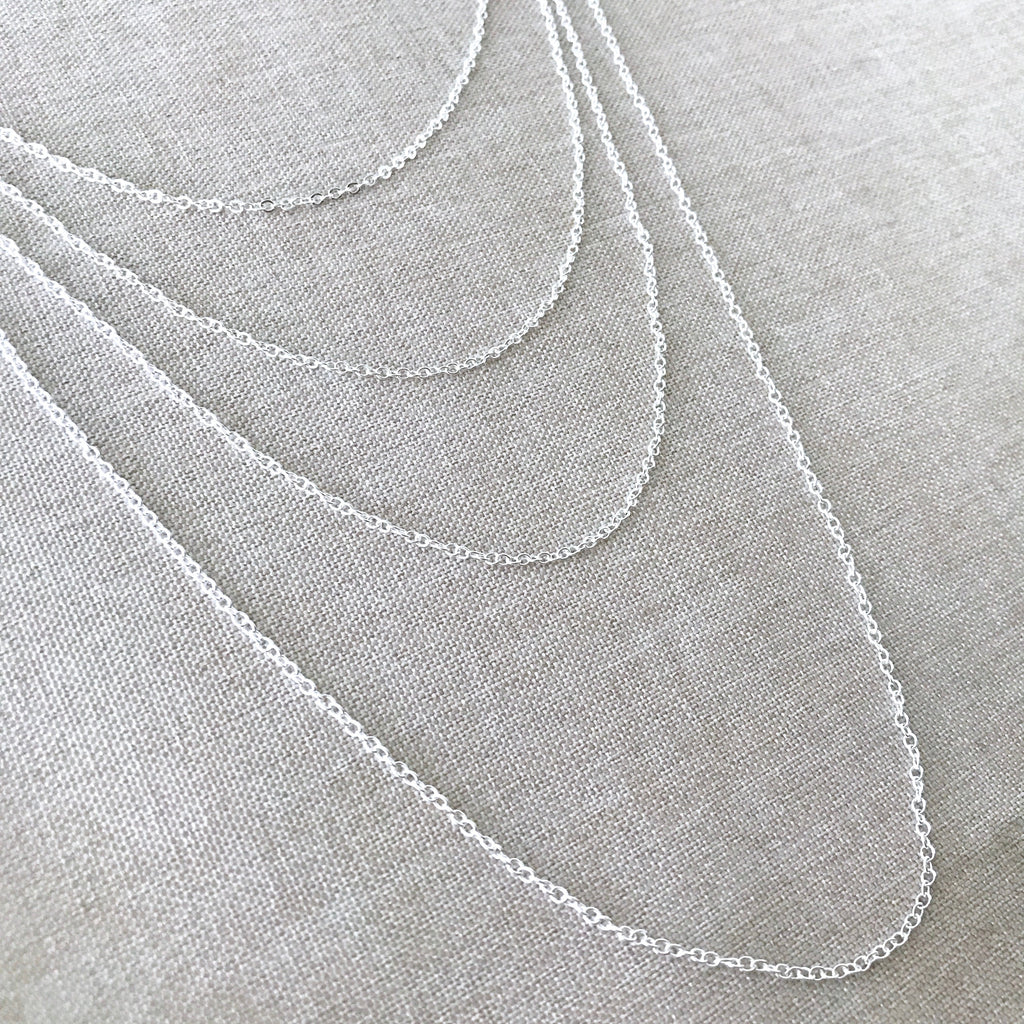 16" - 925 Sterling Silver Filled Necklace Chain - Dainty Fine - 16" - 16 Inch - Lobster Claw Clasp - .925 Stamped - Cable Chain The Attic Exchange