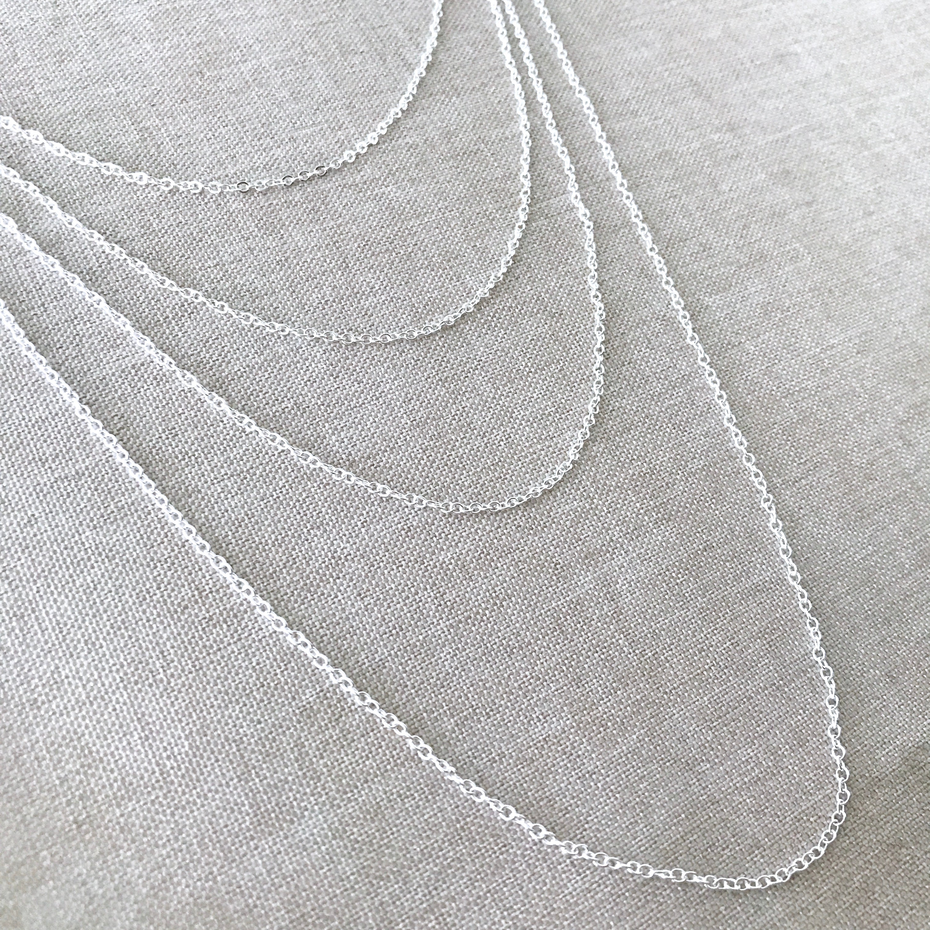 16" - 925 Sterling Silver Filled Necklace Chain - Dainty Fine - 16" - 16 Inch - Lobster Claw Clasp - .925 Stamped - Cable Chain The Attic Exchange
