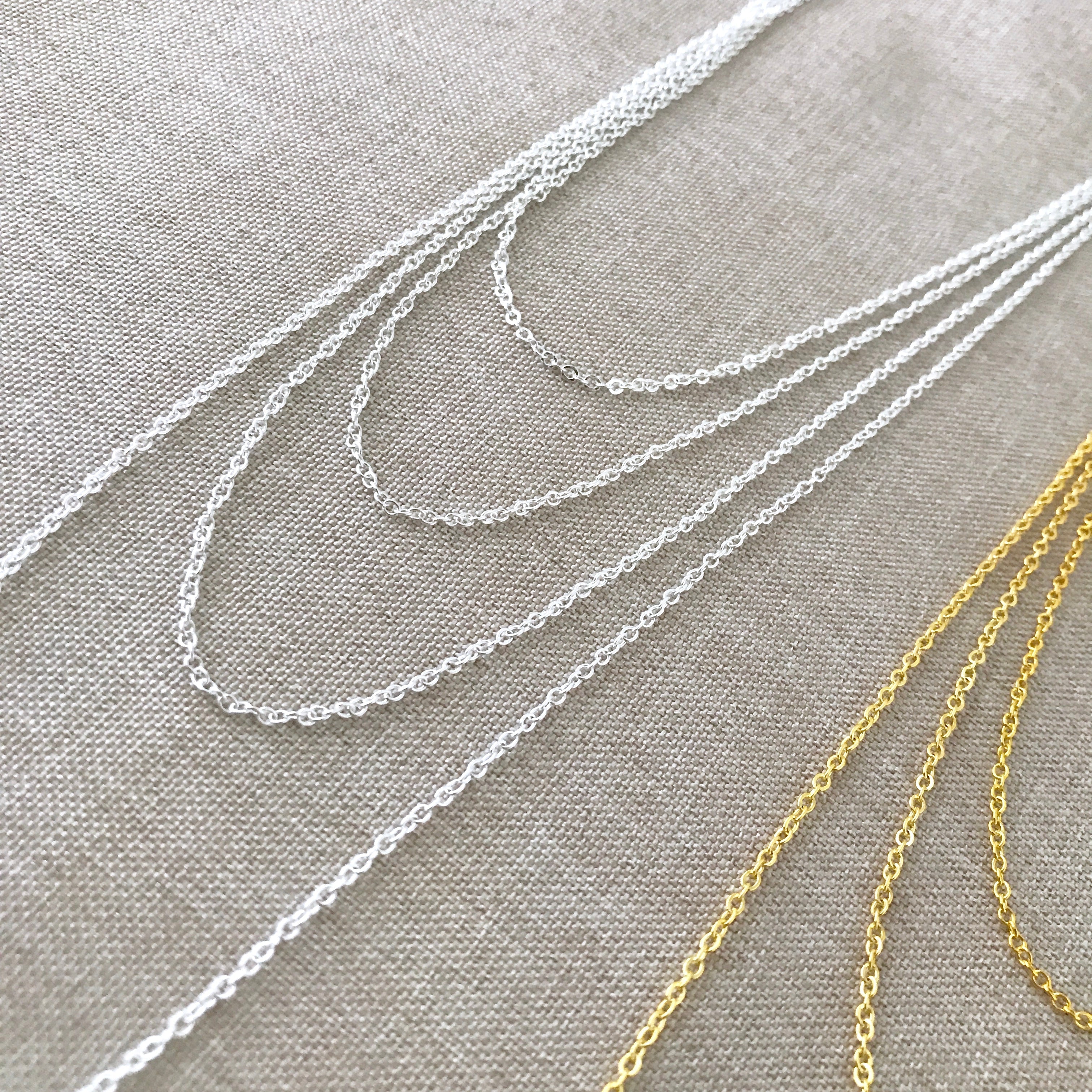 18" - 925 Sterling Silver Filled Necklace Chain - Dainty Fine - 18" - 18 Inch - Lobster Claw Clasp - .925 Stamped - Cable Chain - Silver fill The Attic Exchange