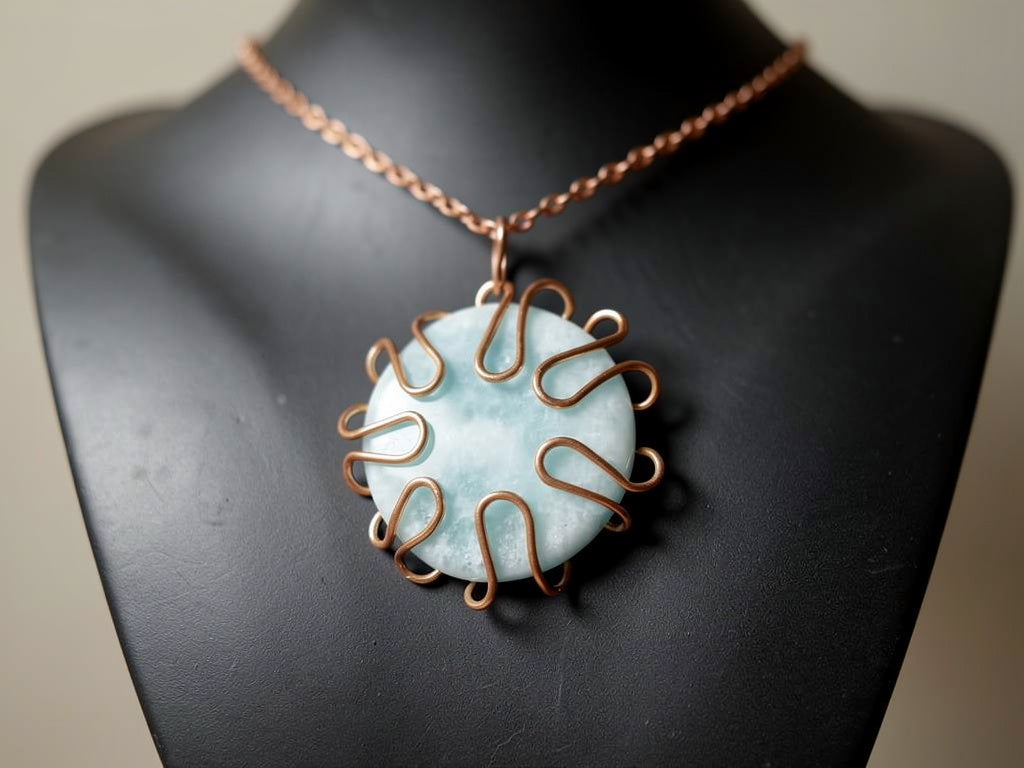 Wire Wrapped Round Crystal Necklace The Vibez Shop