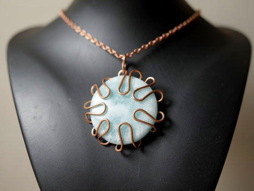 Wire Wrapped Round Crystal Necklace The Vibez Shop