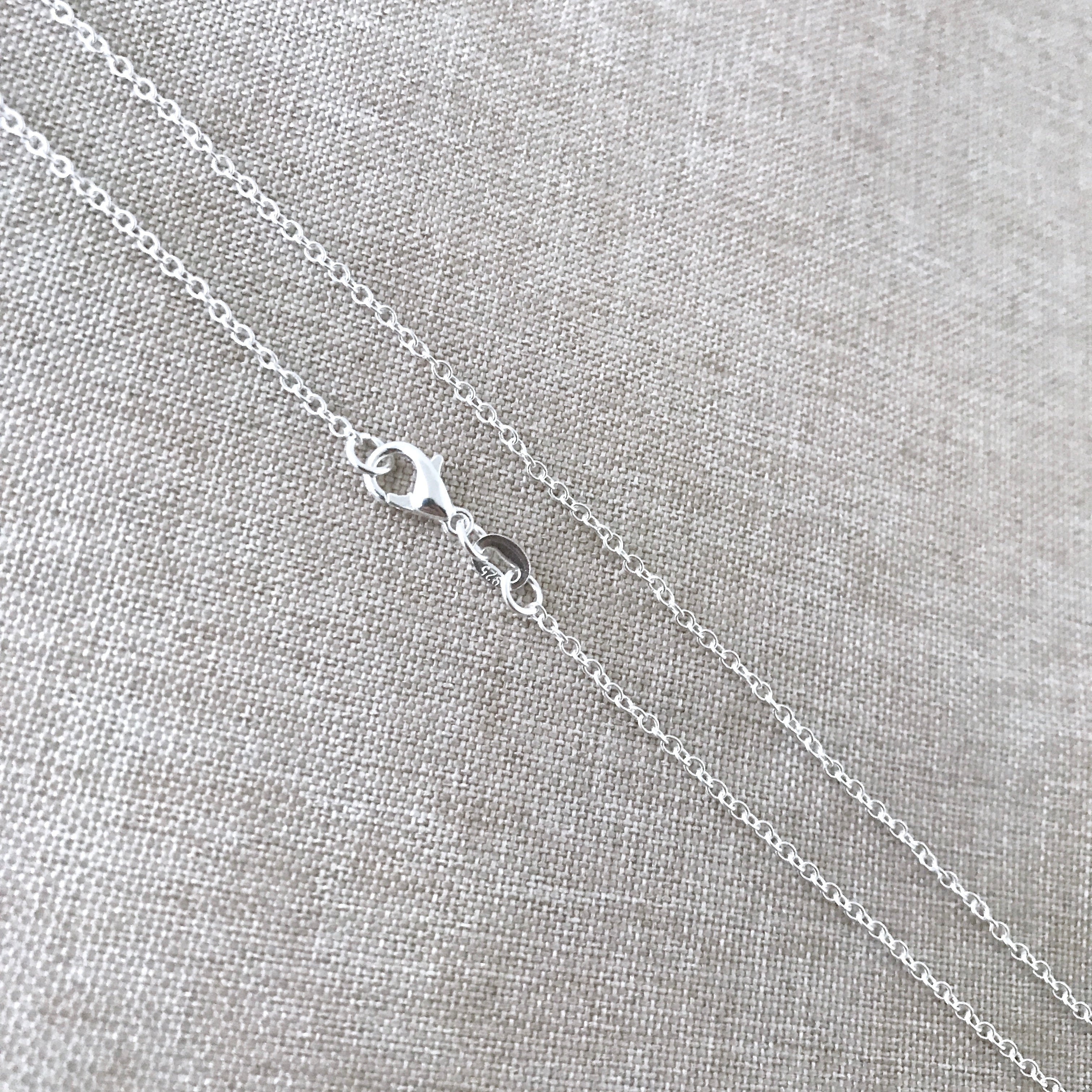 18" - 925 Sterling Silver Filled Necklace Chain - Dainty Fine - 18" - 18 Inch - Lobster Claw Clasp - .925 Stamped - Cable Chain - Silver fill The Attic Exchange