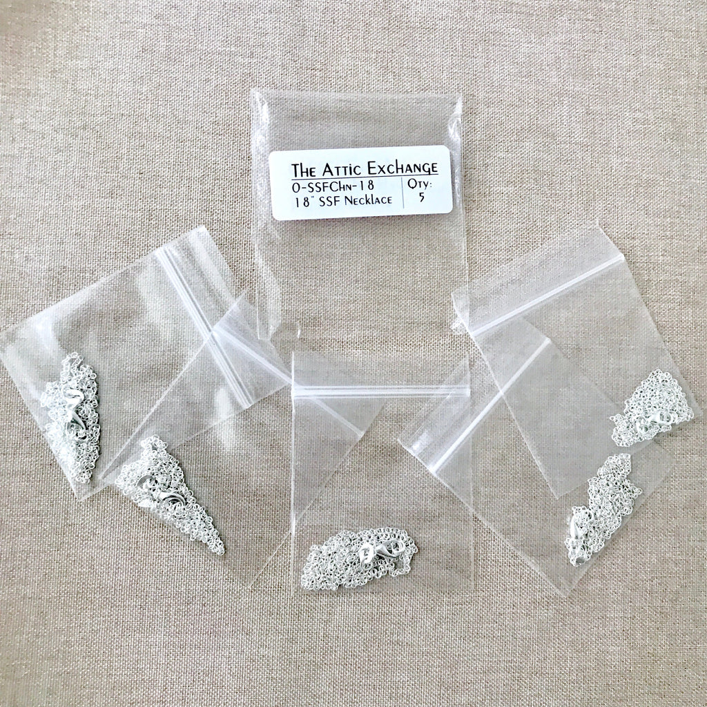 16" - 925 Sterling Silver Filled Necklace Chain - Dainty Fine - 16" - 16 Inch - Lobster Claw Clasp - .925 Stamped - Cable Chain The Attic Exchange