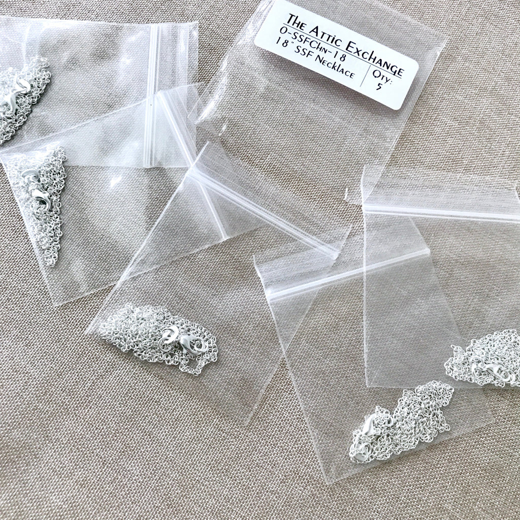 18" - 925 Sterling Silver Filled Necklace Chain - Dainty Fine - 18" - 18 Inch - Lobster Claw Clasp - .925 Stamped - Cable Chain - Silver fill The Attic Exchange