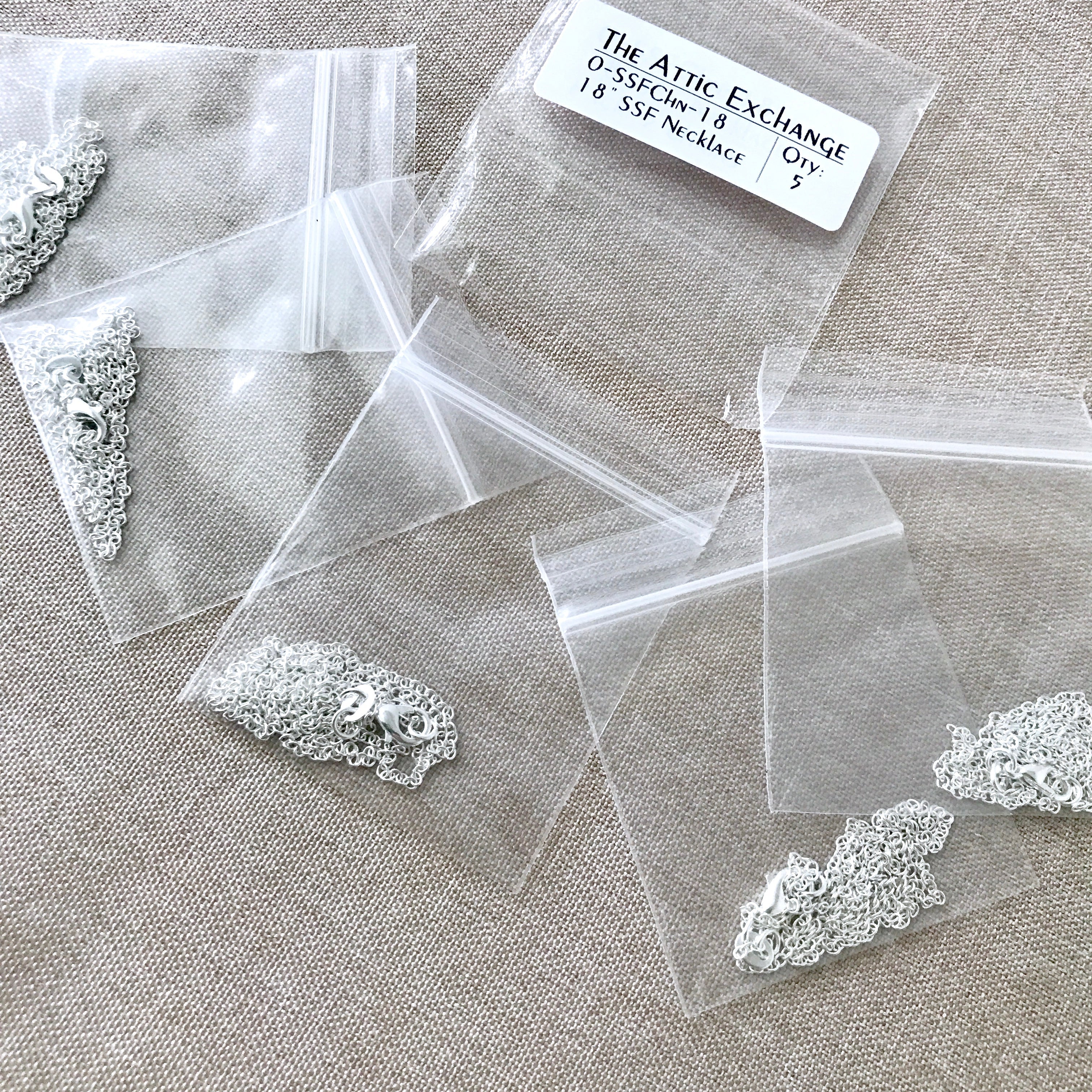 18" - 925 Sterling Silver Filled Necklace Chain - Dainty Fine - 18" - 18 Inch - Lobster Claw Clasp - .925 Stamped - Cable Chain - Silver fill The Attic Exchange