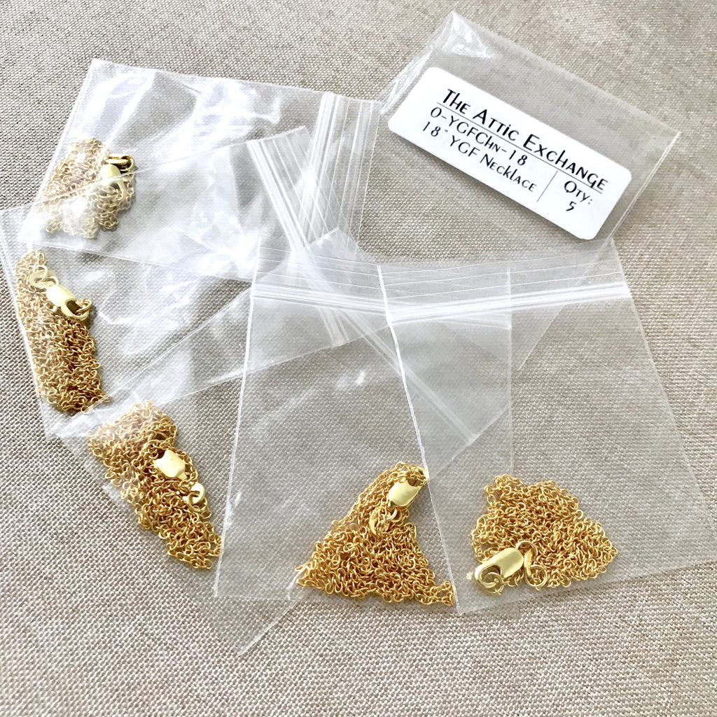16" - 18KT Yellow Gold Filled Chain - Dainty Fine - 16" - 16 Inch Necklace - Lobster Claw Clasp The Attic Exchange