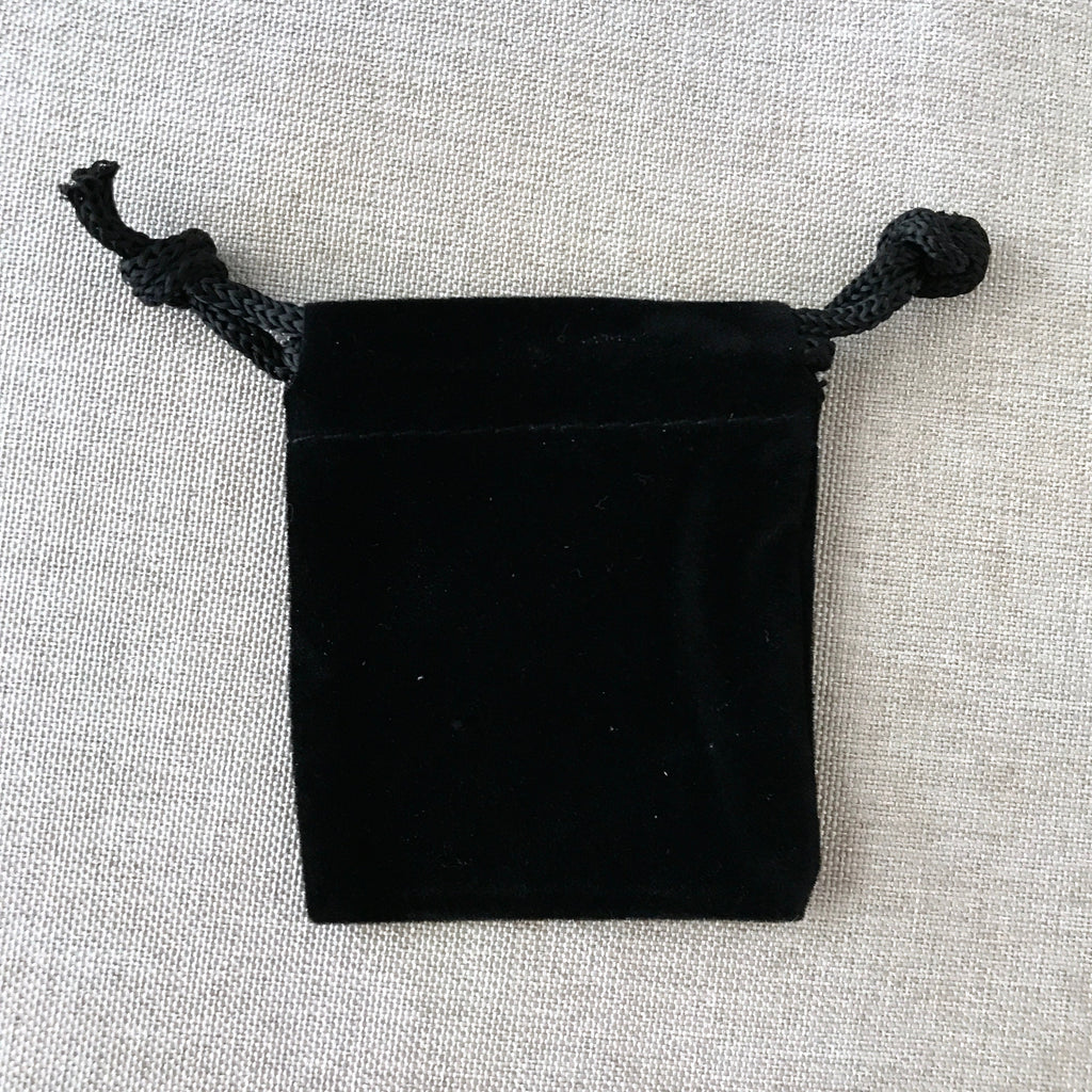 Black Velvet Drawstring Pouches - 2" x 2.5" - Black - Velvet Drawstring Bag The Attic Exchange