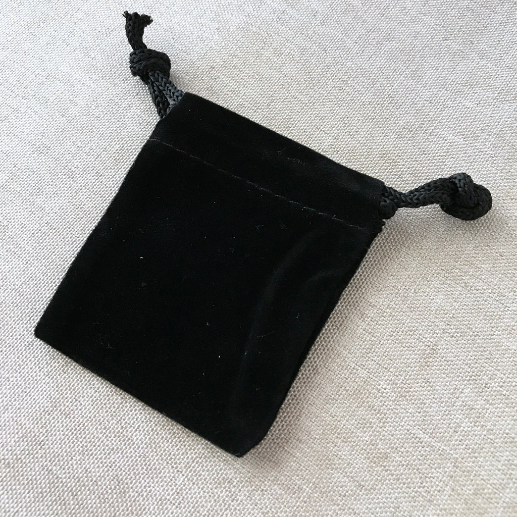 Black Velvet Drawstring Pouches - 2" x 2.5" - Black - Velvet Drawstring Bag The Attic Exchange