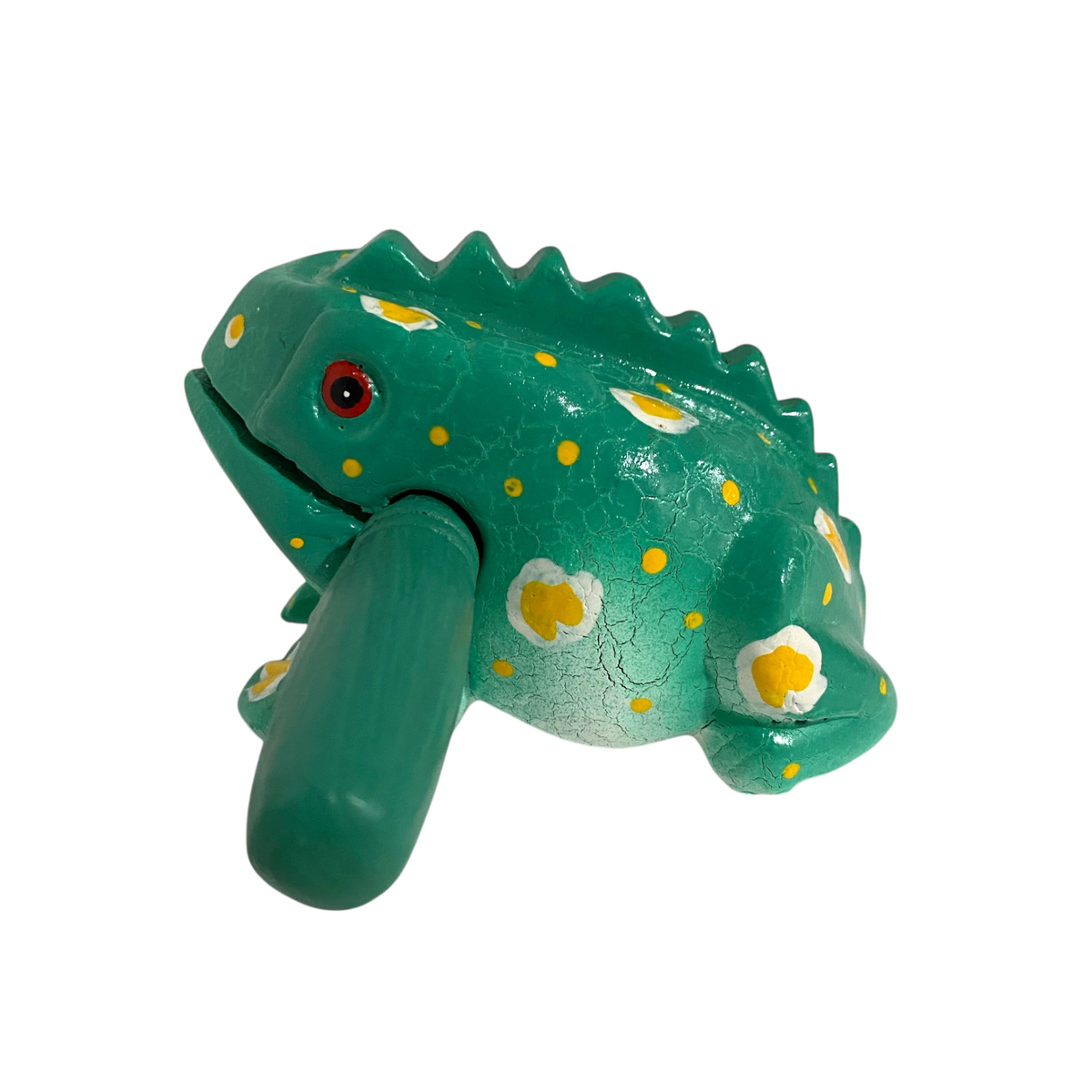 4" Wooden Musical Frog - Mint Design (Percussion Instrument) Music Frog Co