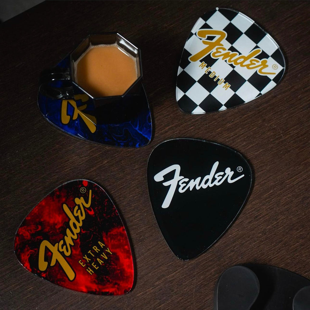 Fender Guitar Pick Shaped Coasters (Set of 4) Pluginz Keychains