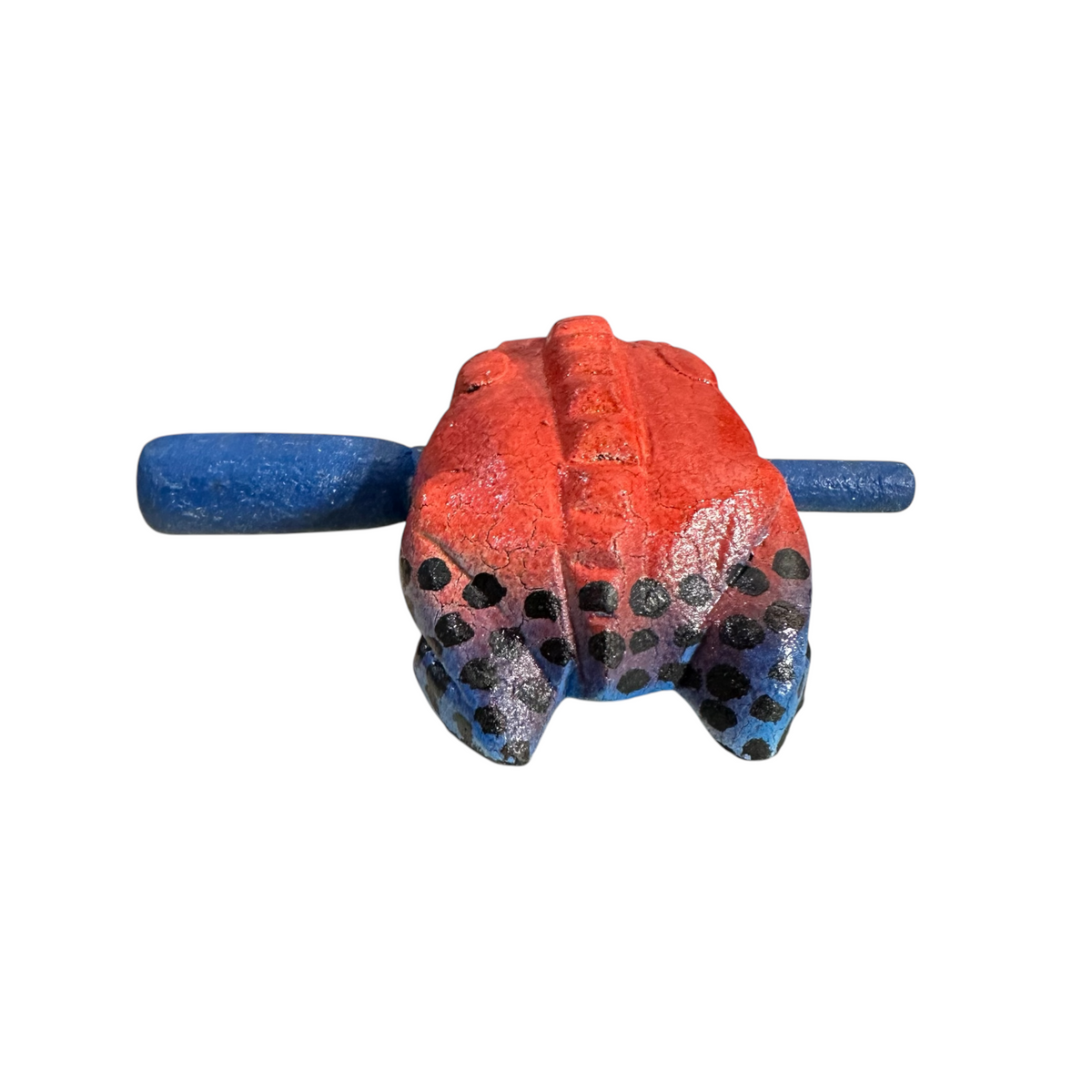 1.5" Wooden Musical Frog - Red Dart Design (Percussion Instrument) Music Frog Co