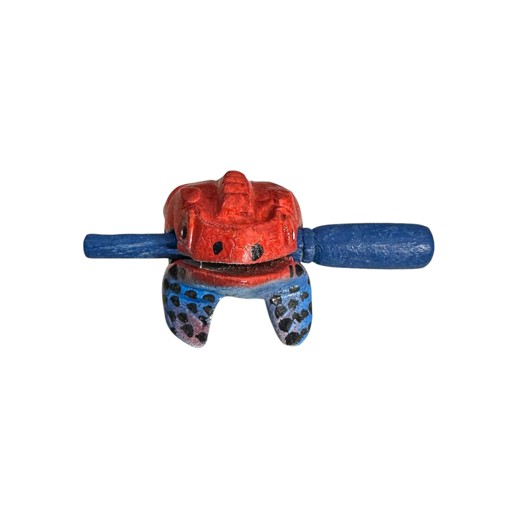 1.5" Wooden Musical Frog - Red Dart Design (Percussion Instrument) Music Frog Co