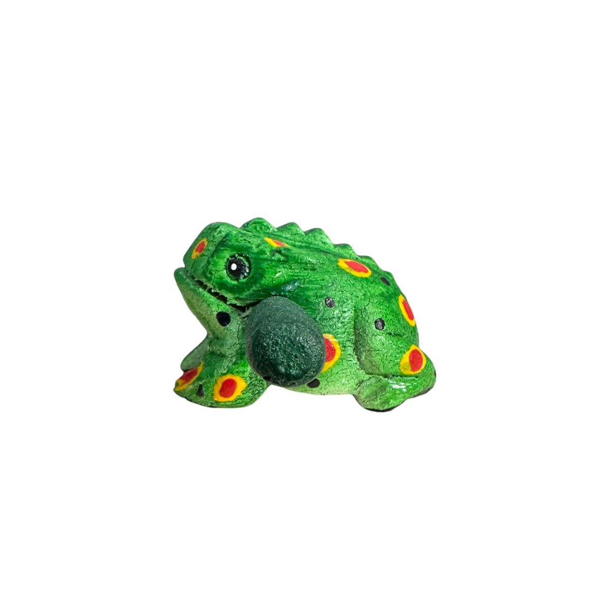 1.5" Wooden Musical Frog - Green Spring Design (Percussion Instrument) Music Frog Co