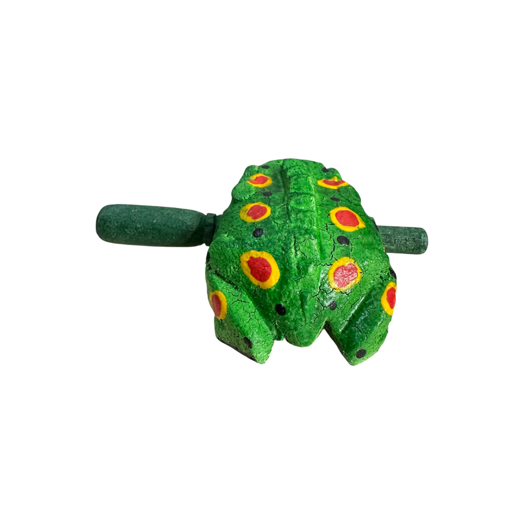 1.5" Wooden Musical Frog - Green Spring Design (Percussion Instrument) Music Frog Co