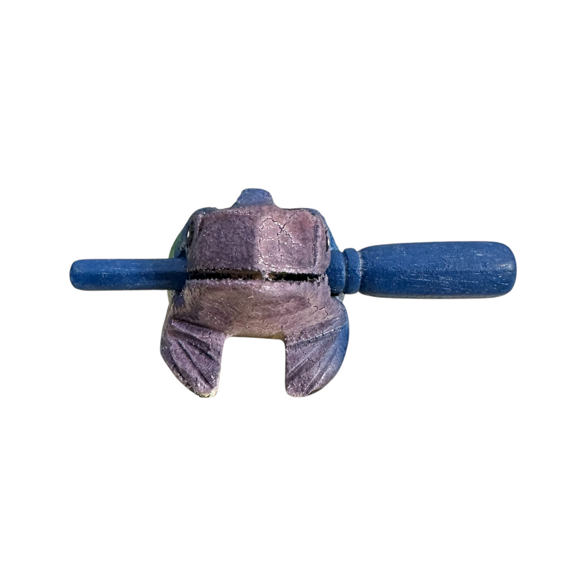 1.5" Wooden Musical Frog - Rainbow Design (Percussion Instrument) Music Frog Co