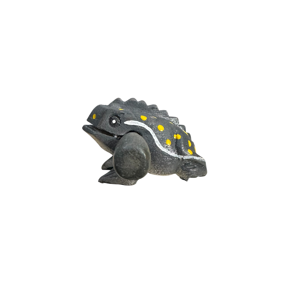 1.5" Wooden Musical Frog - Gray Design (Percussion Instrument) Music Frog Co