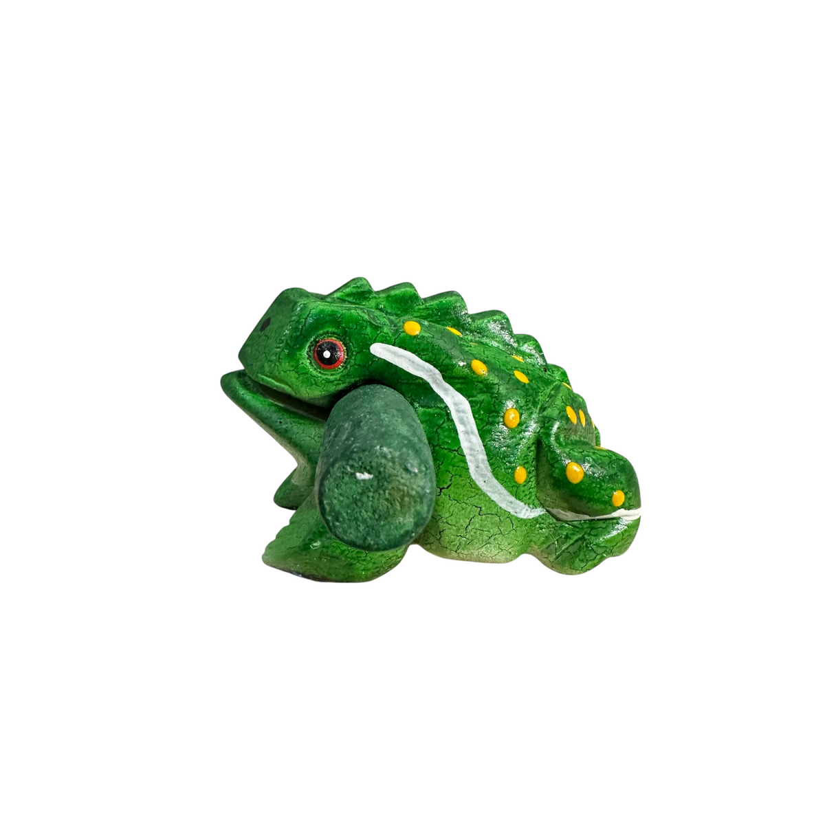 2" Wooden Musical Frog - Green Leaf Design (Percussion Instrument) Music Frog Co