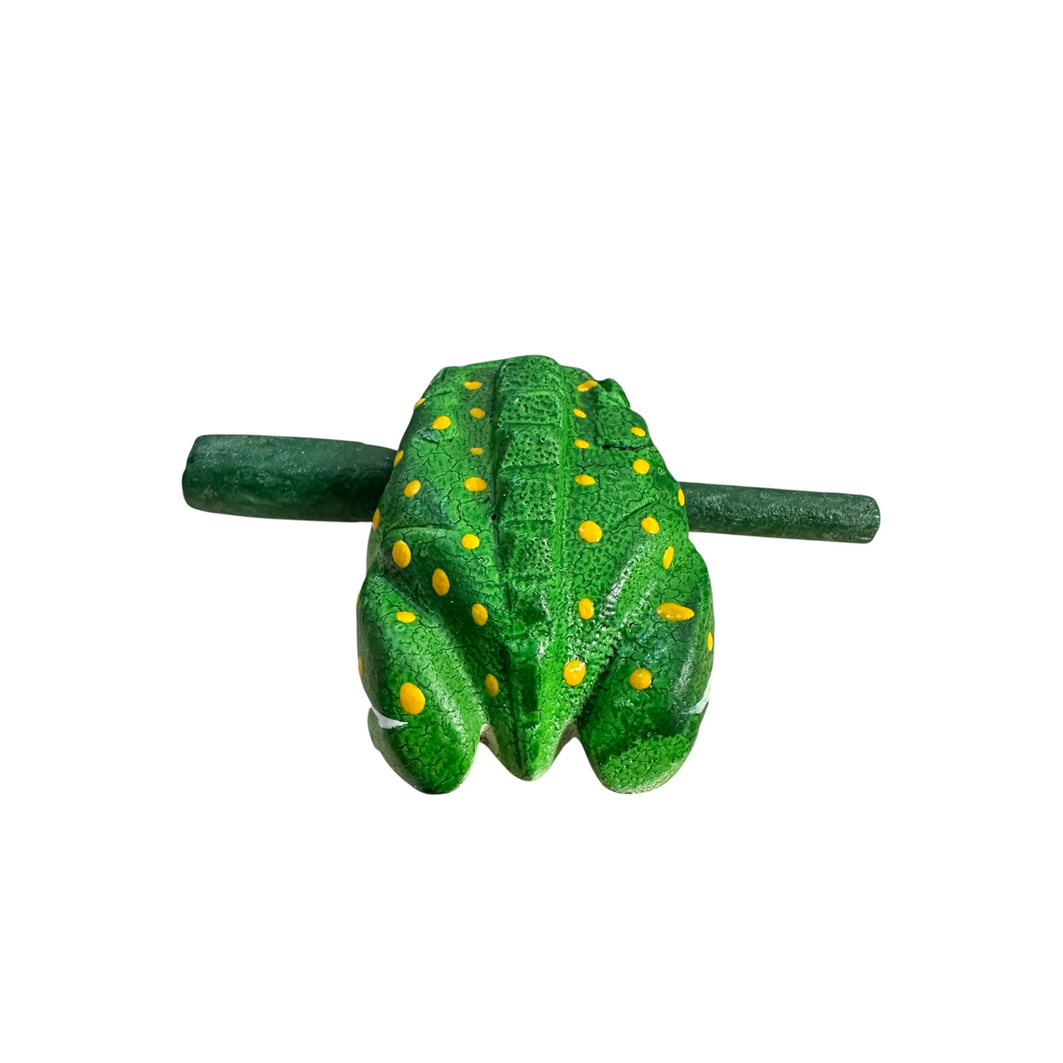 2" Wooden Musical Frog - Green Leaf Design (Percussion Instrument) Music Frog Co