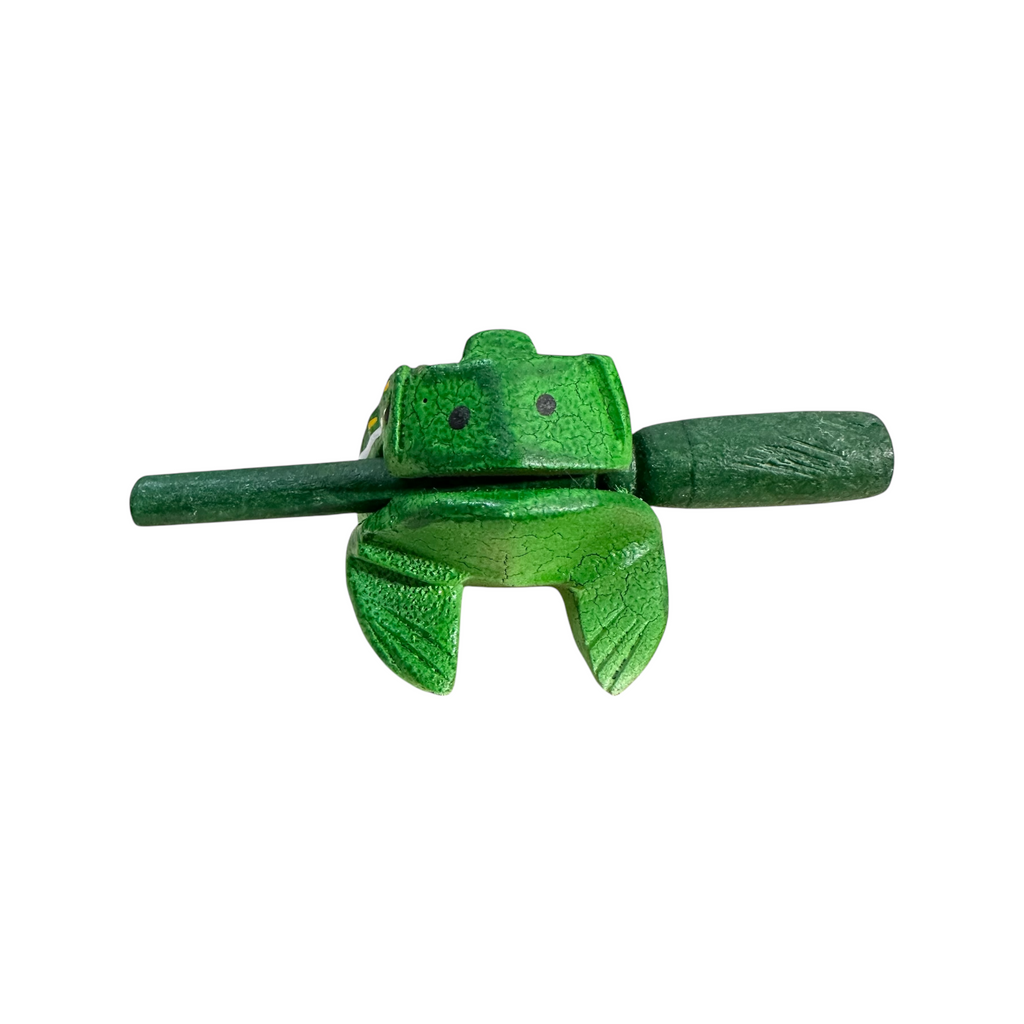 2" Wooden Musical Frog - Green Leaf Design (Percussion Instrument) Music Frog Co